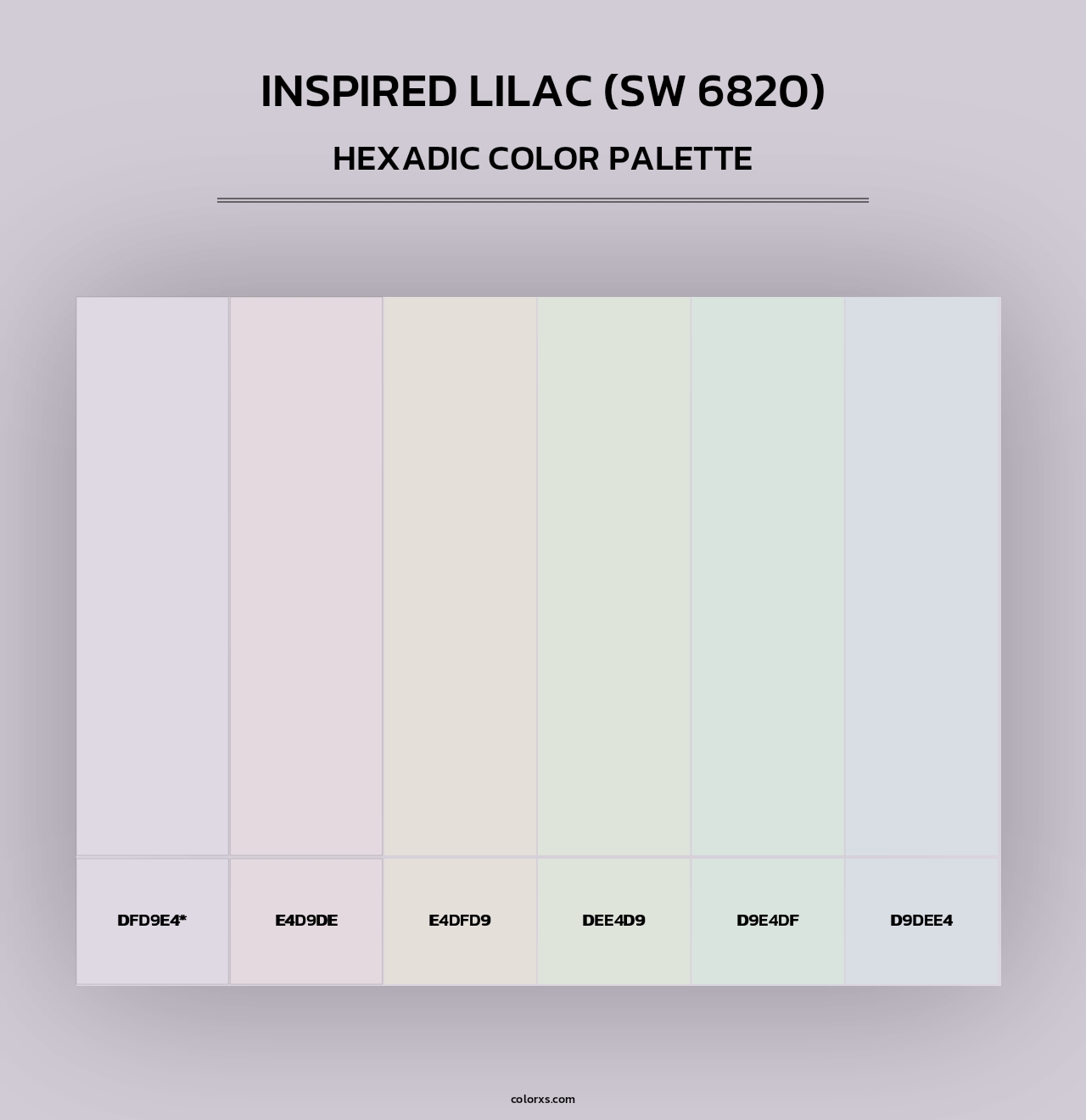 Inspired Lilac (SW 6820) - Hexadic Color Palette