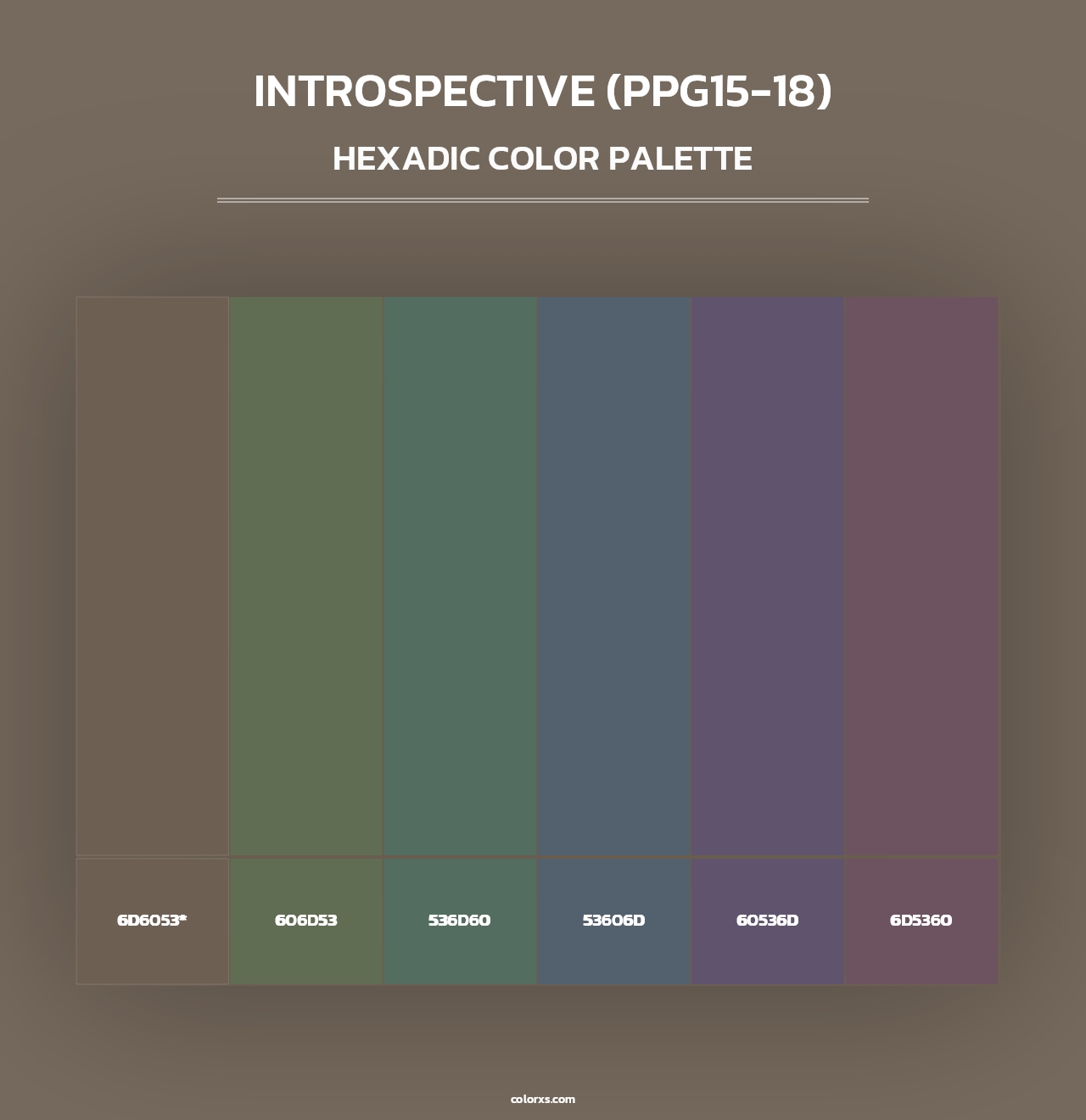 Introspective (PPG15-18) - Hexadic Color Palette