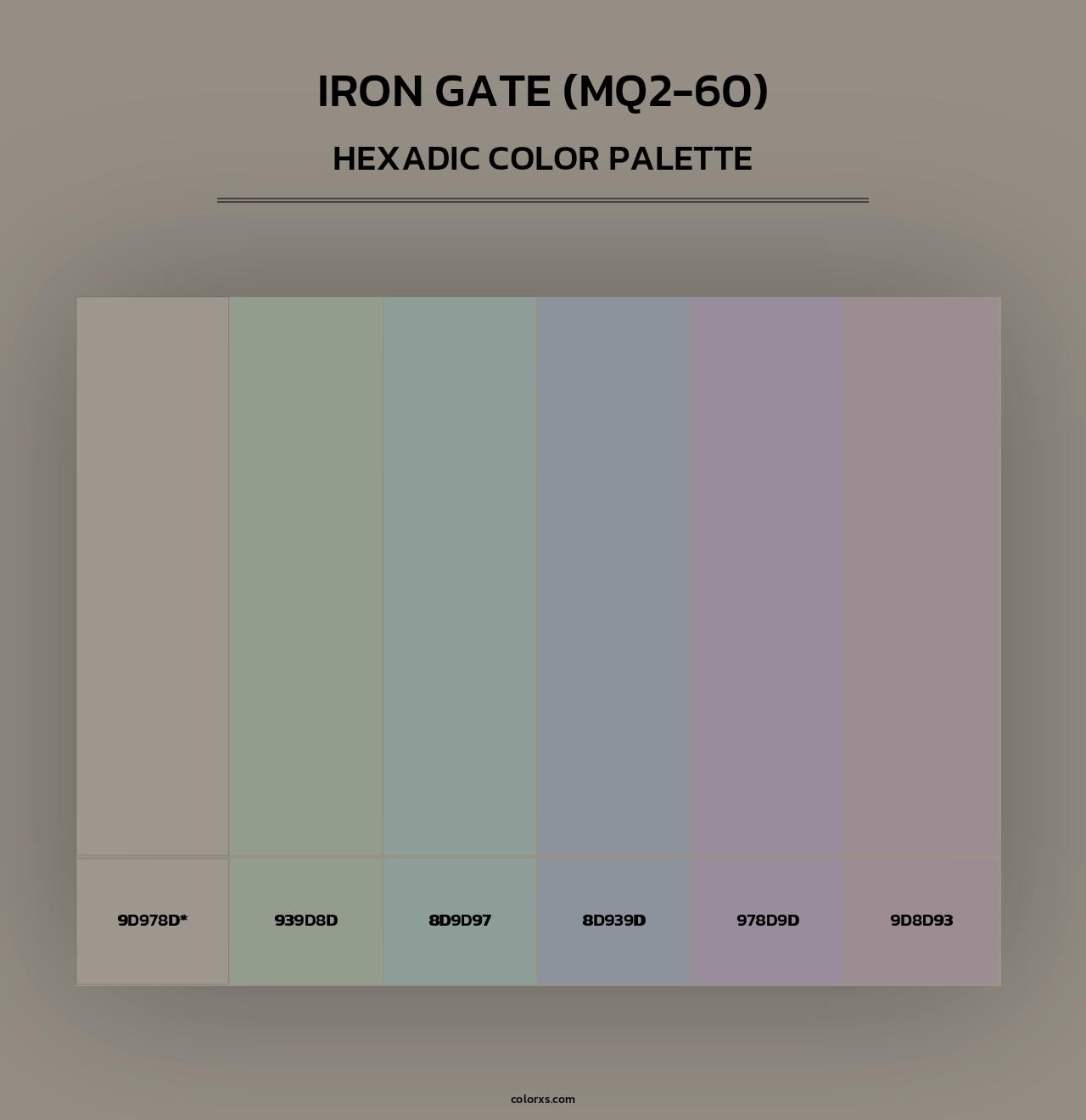 Iron Gate (MQ2-60) - Hexadic Color Palette