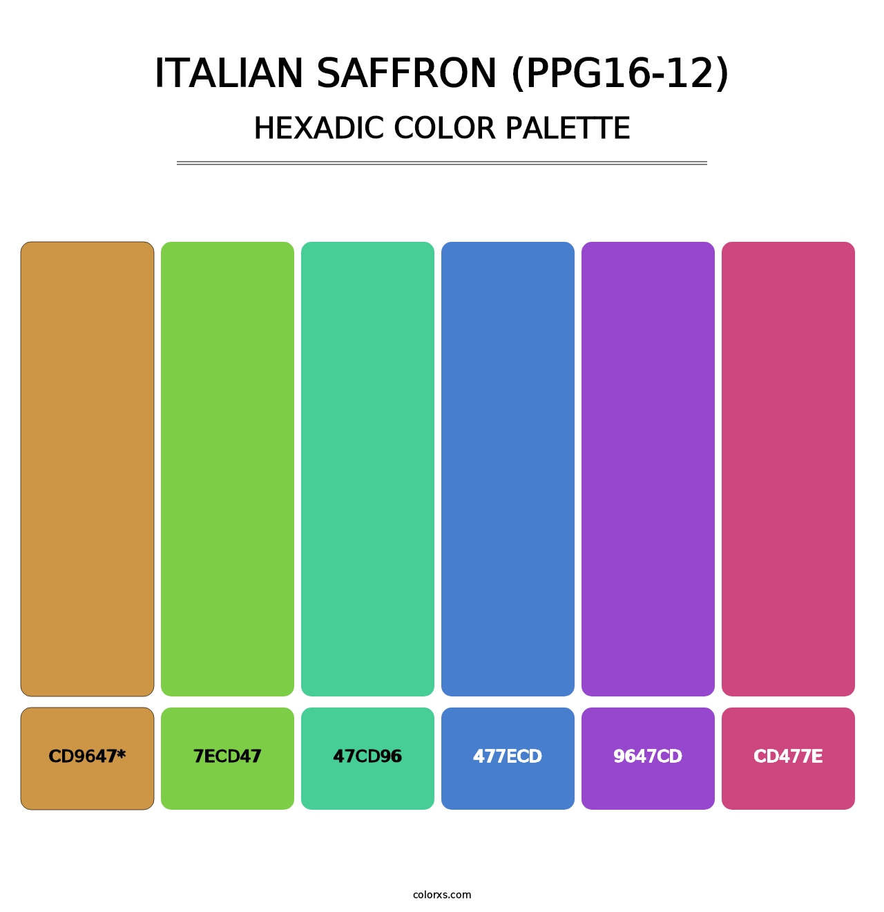 Italian Saffron (PPG16-12) - Hexadic Color Palette