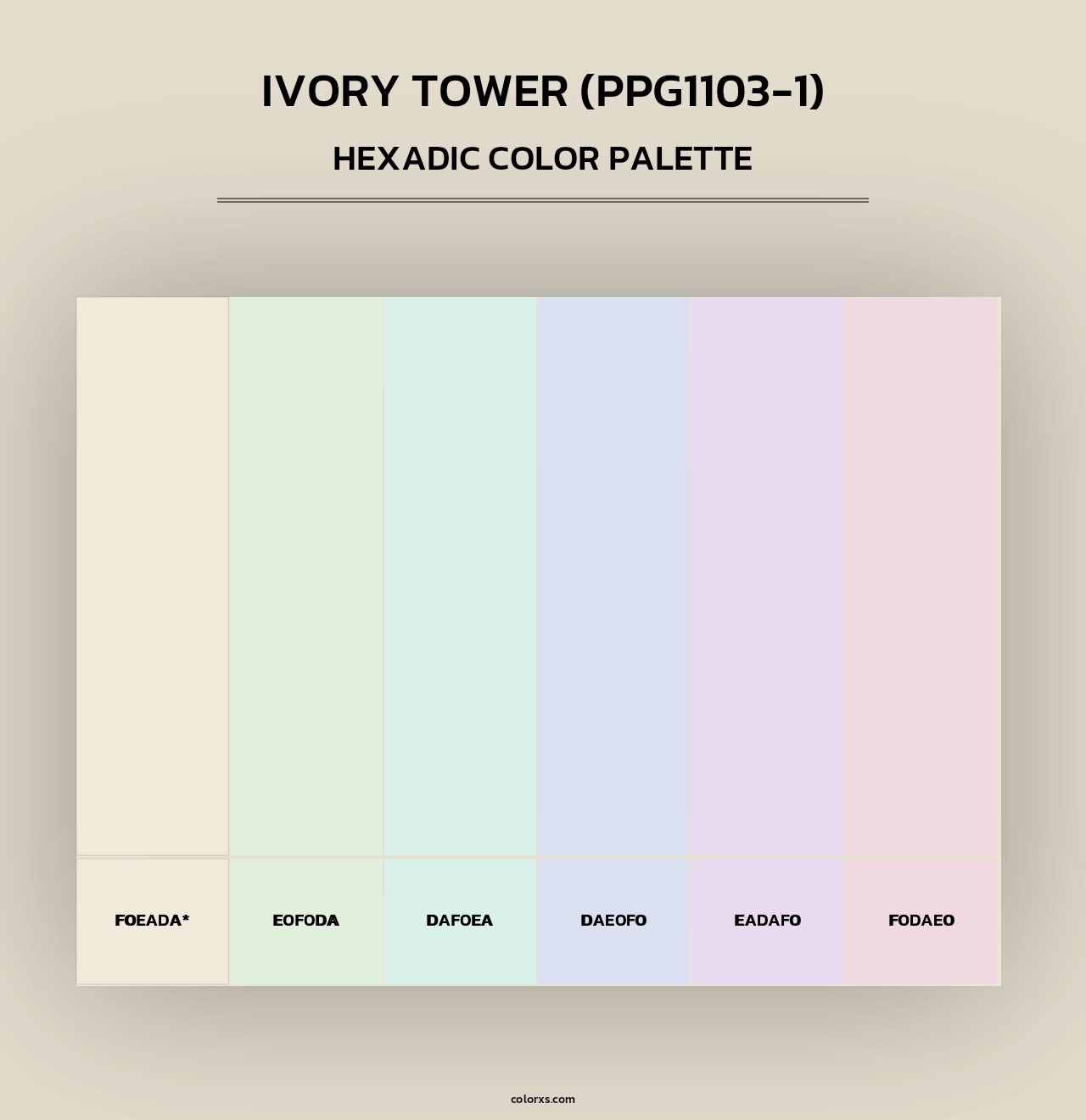 Ivory Tower (PPG1103-1) - Hexadic Color Palette