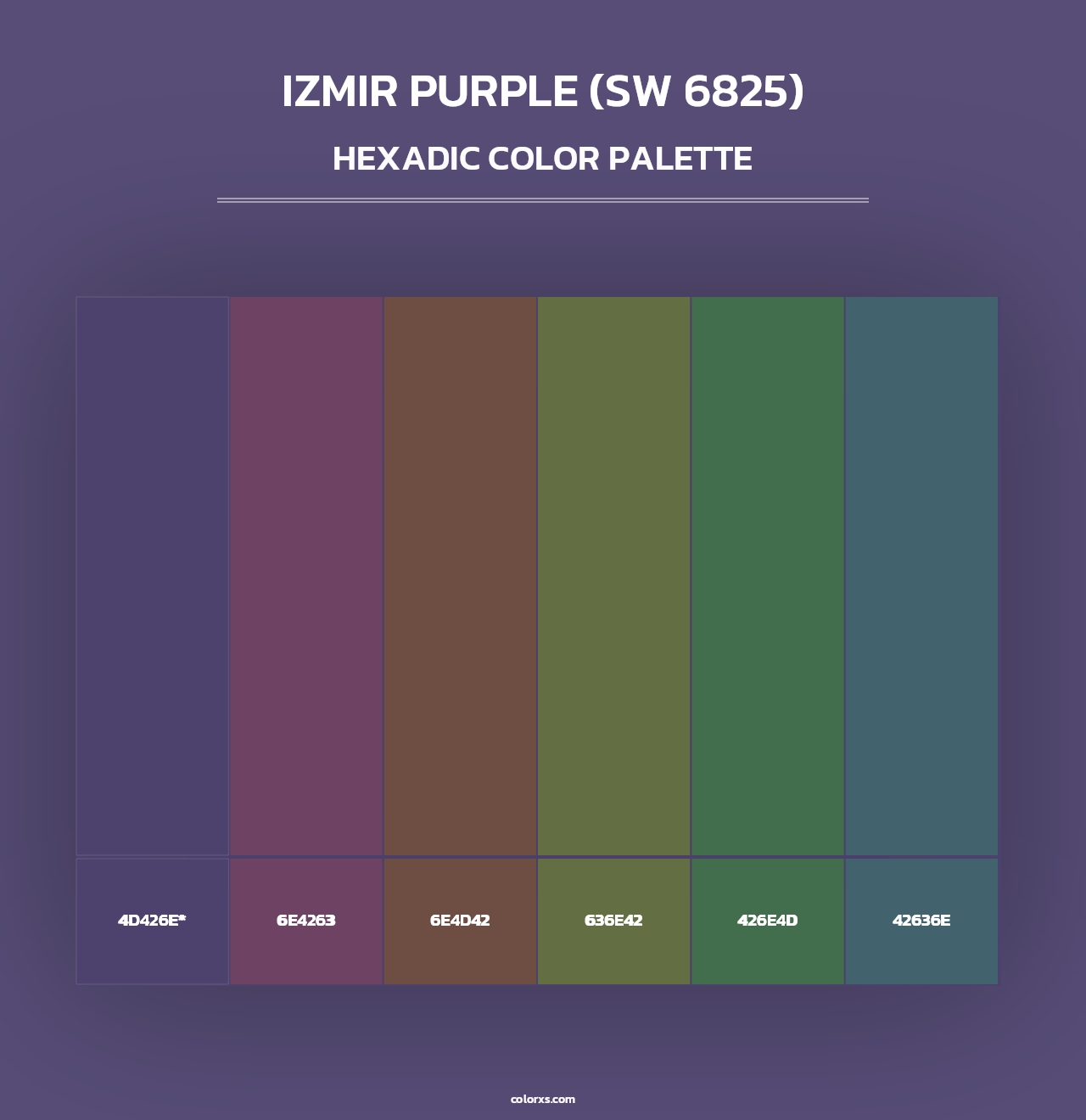 Izmir Purple (SW 6825) - Hexadic Color Palette