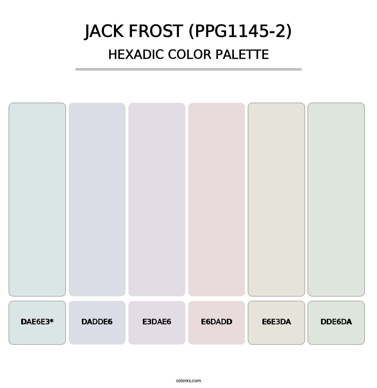 Jack Frost (PPG1145-2) - Hexadic Color Palette