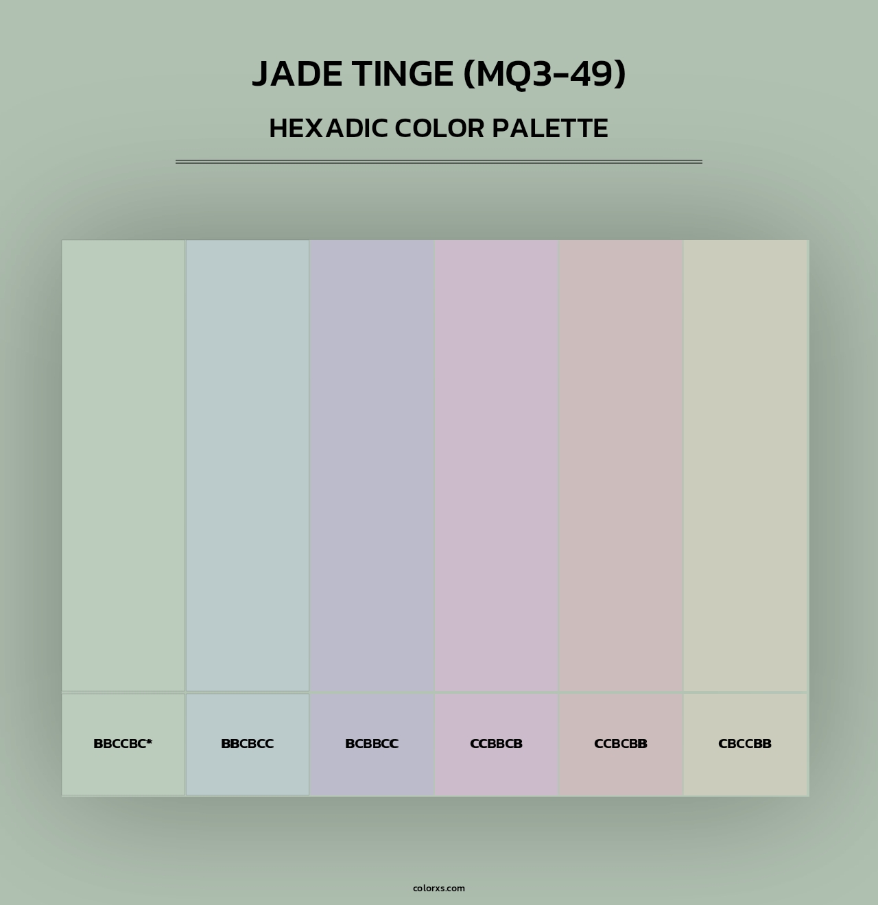 Jade Tinge (MQ3-49) - Hexadic Color Palette