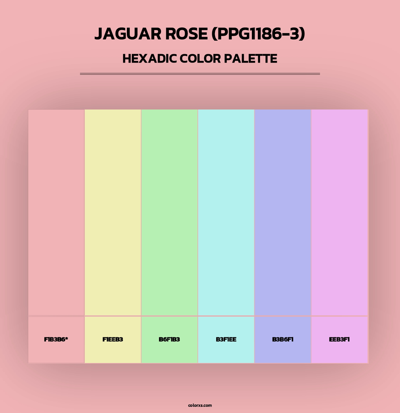 Jaguar Rose (PPG1186-3) - Hexadic Color Palette