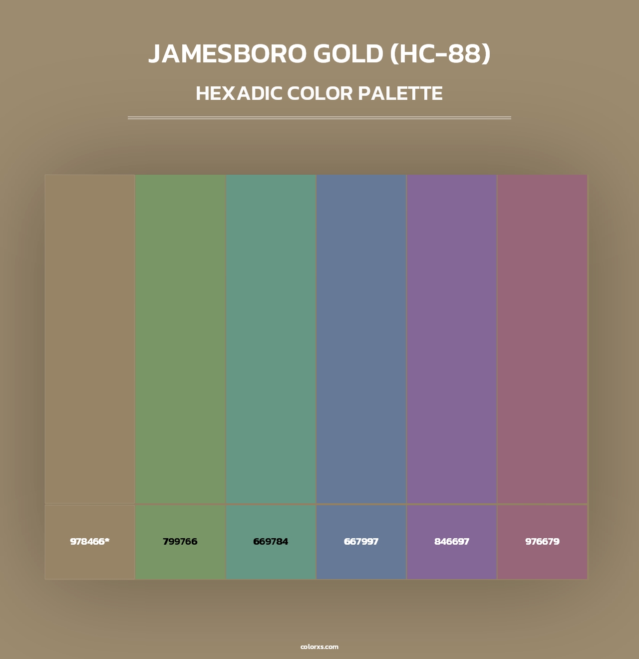 Jamesboro Gold (HC-88) - Hexadic Color Palette