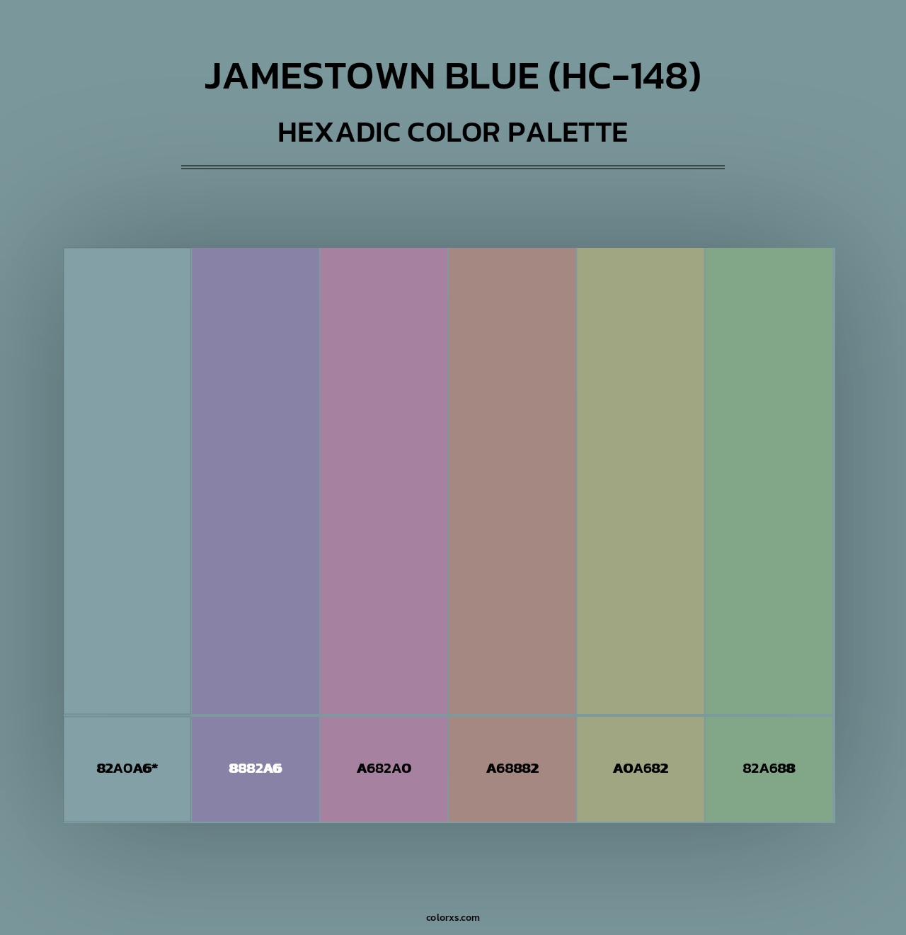 Jamestown Blue (HC-148) - Hexadic Color Palette