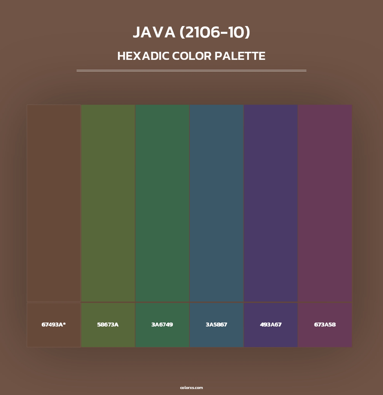 Java (2106-10) - Hexadic Color Palette