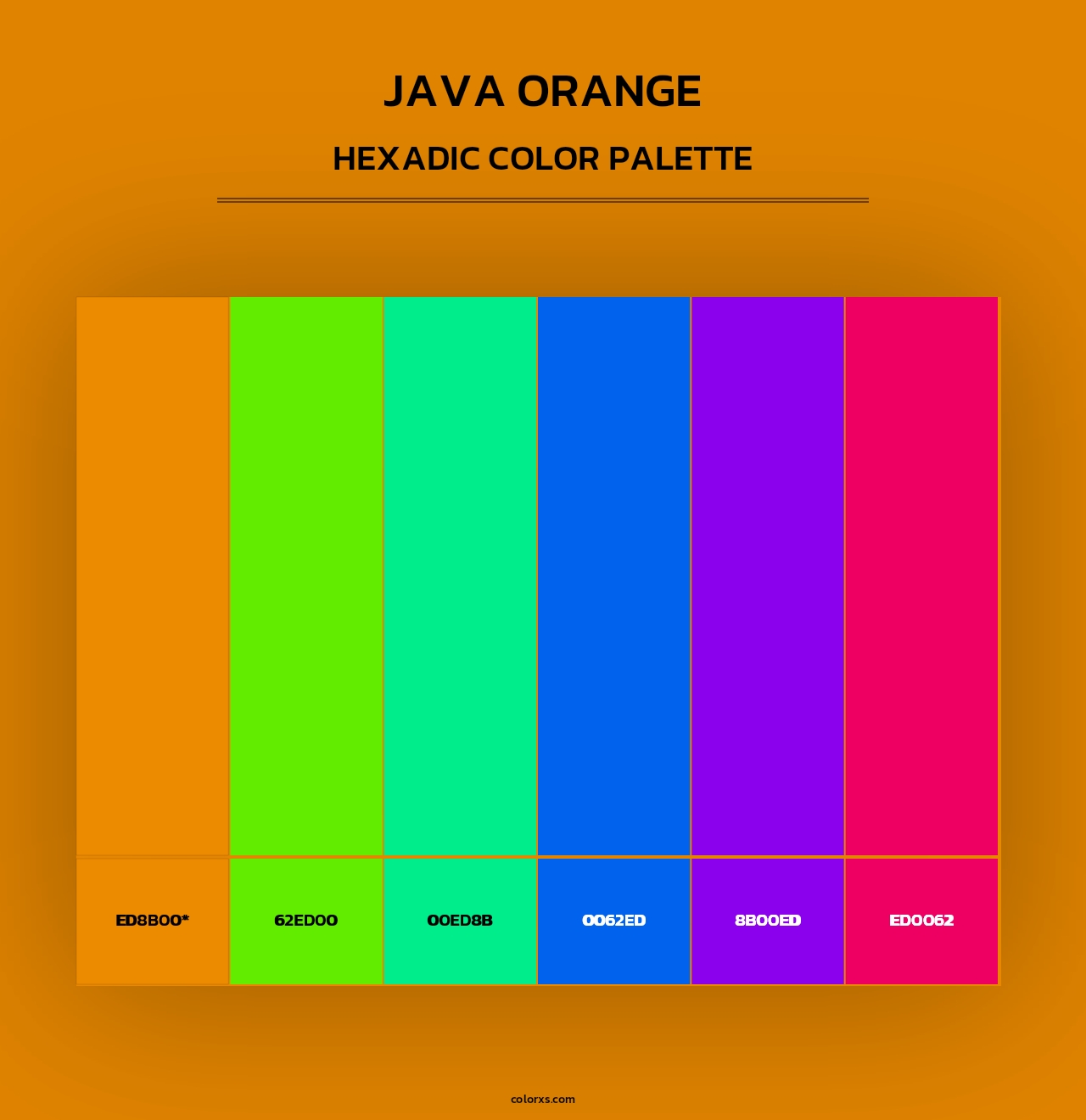 Java Orange - Hexadic Color Palette
