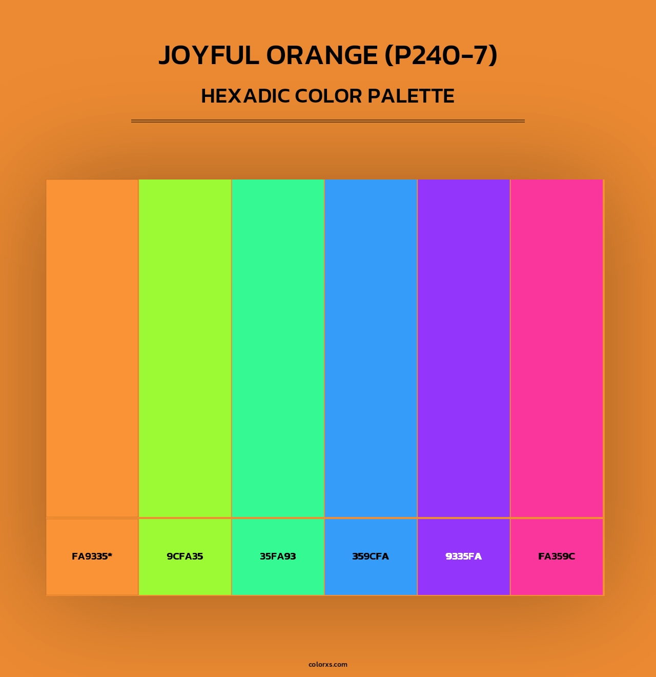 Joyful Orange (P240-7) - Hexadic Color Palette