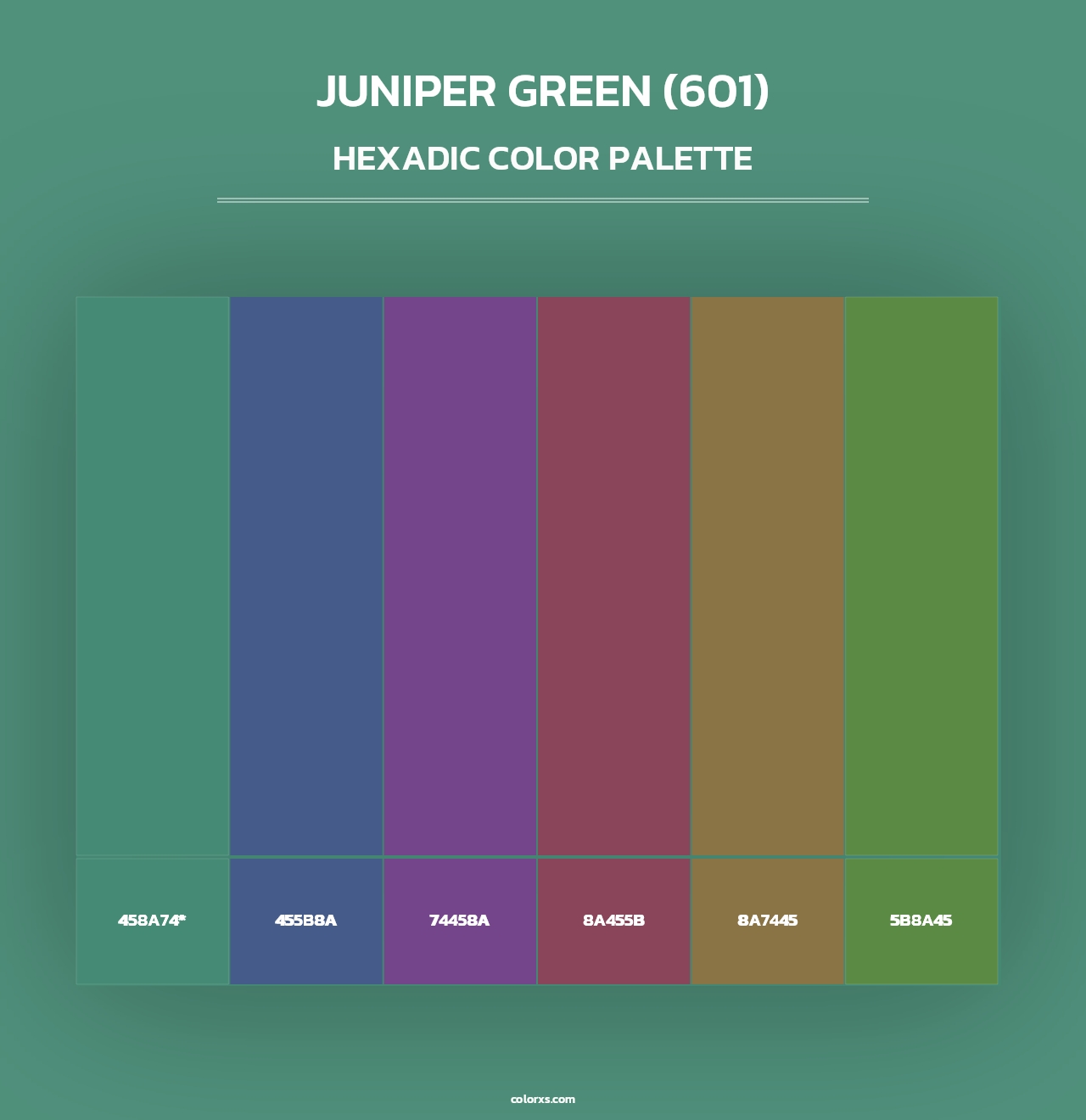 Juniper Green (601) - Hexadic Color Palette