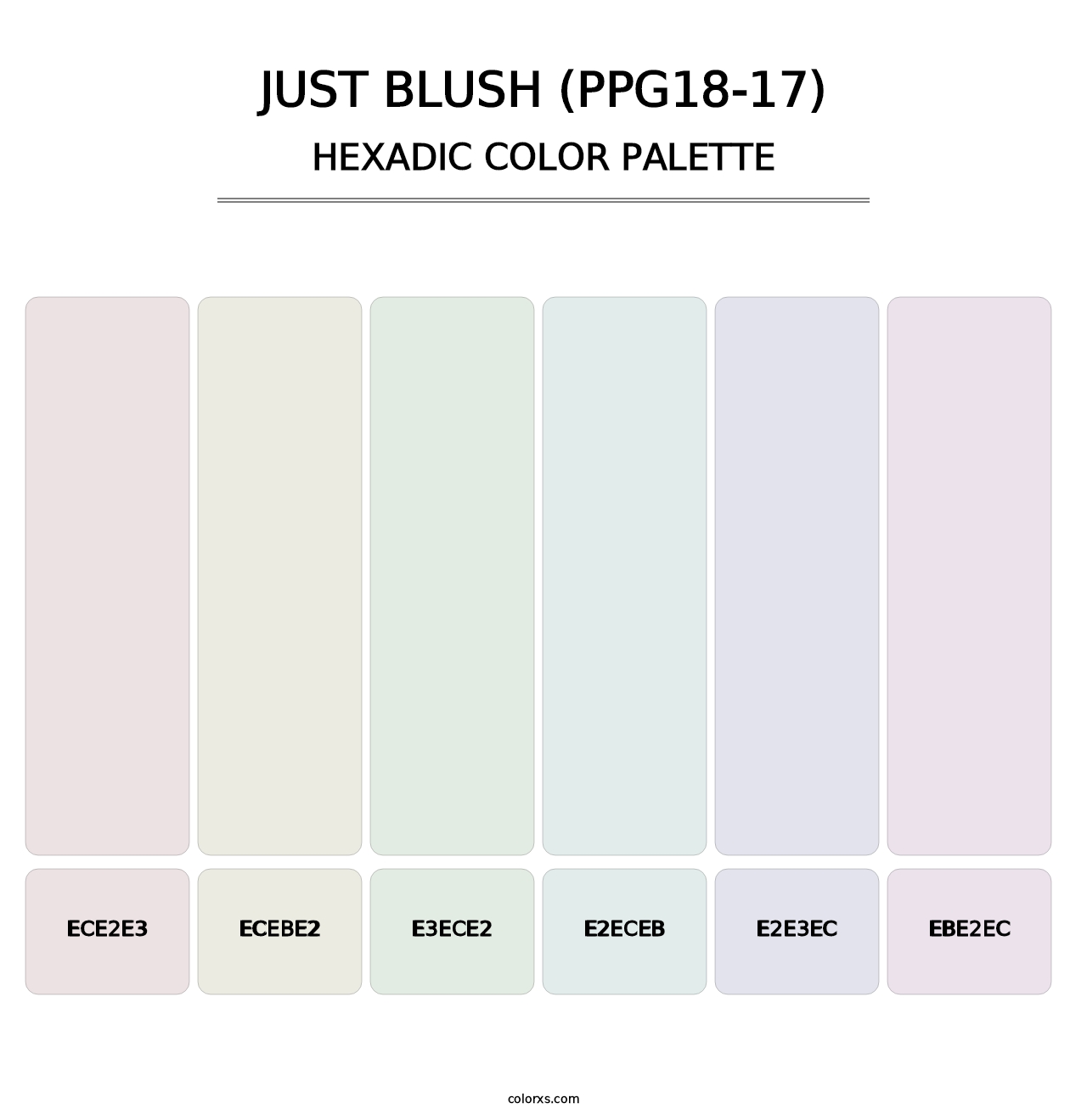 Just Blush (PPG18-17) - Hexadic Color Palette