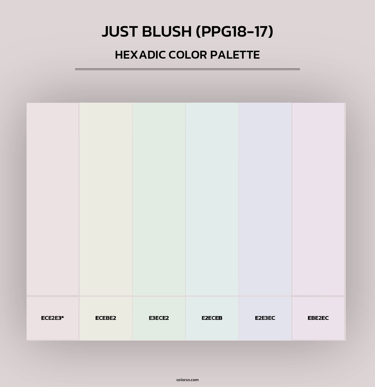 Just Blush (PPG18-17) - Hexadic Color Palette