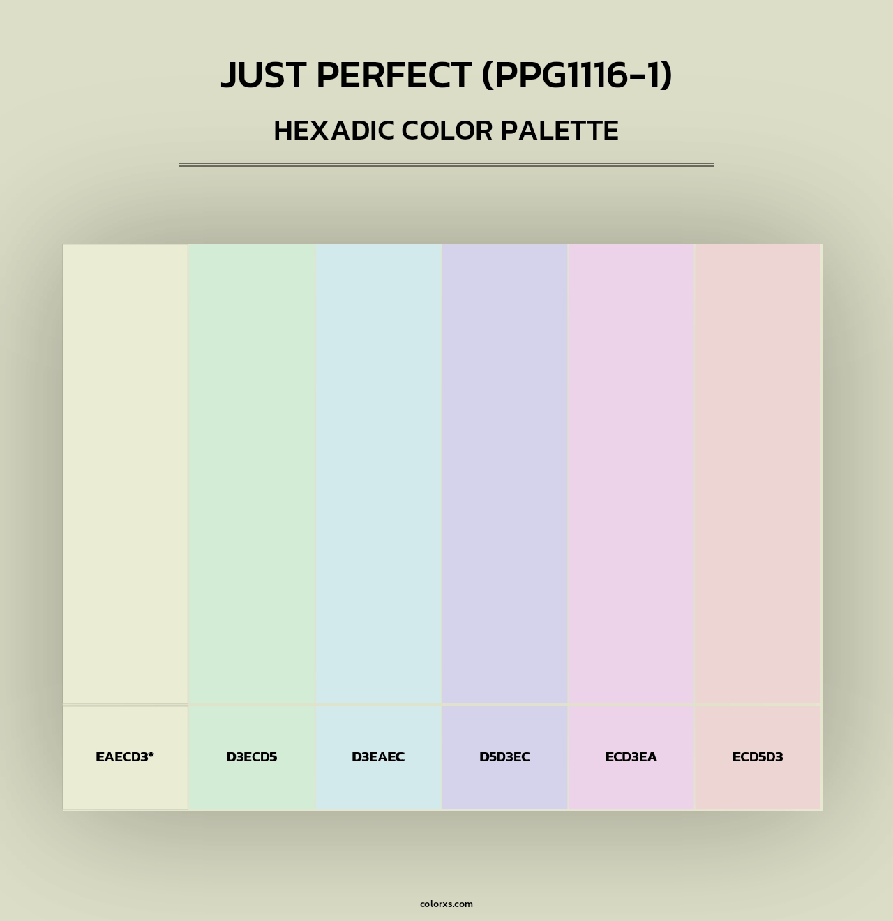 Just Perfect (PPG1116-1) - Hexadic Color Palette