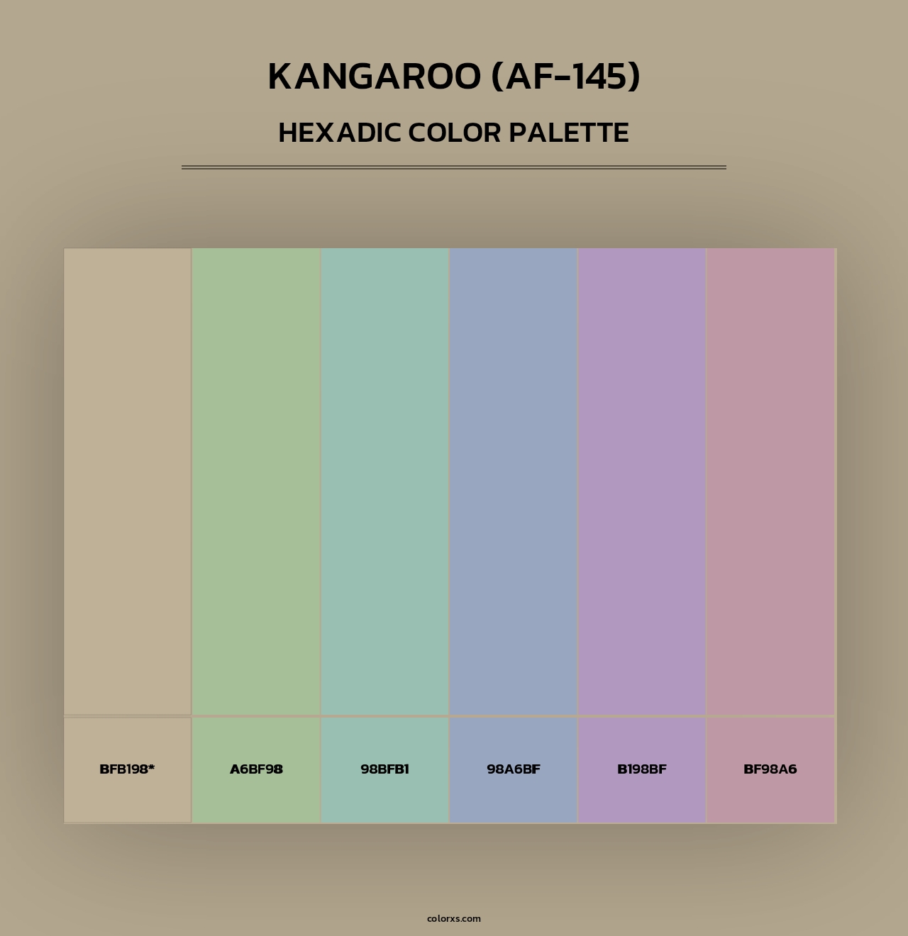 Kangaroo (AF-145) - Hexadic Color Palette