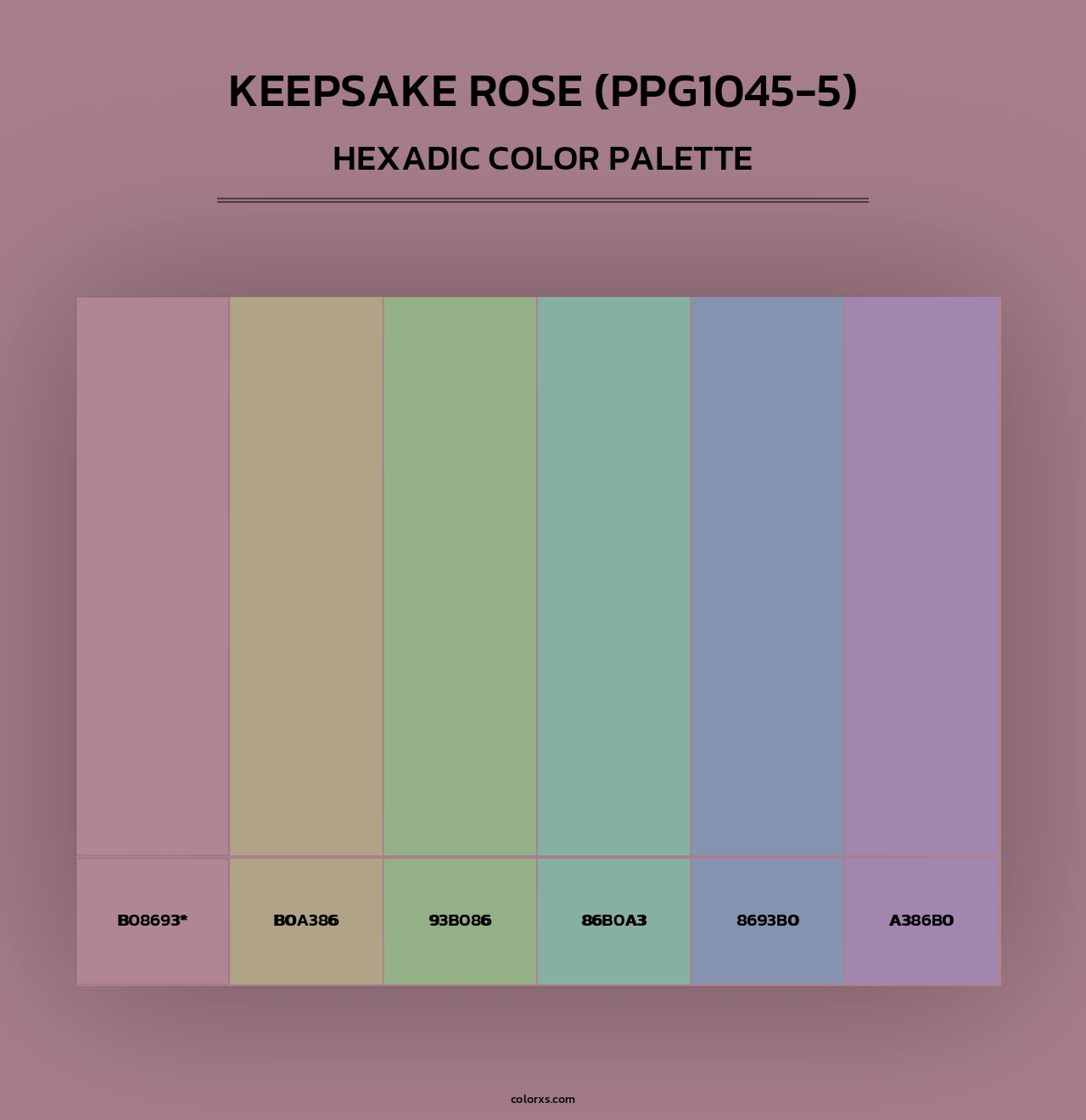 Keepsake Rose (PPG1045-5) - Hexadic Color Palette