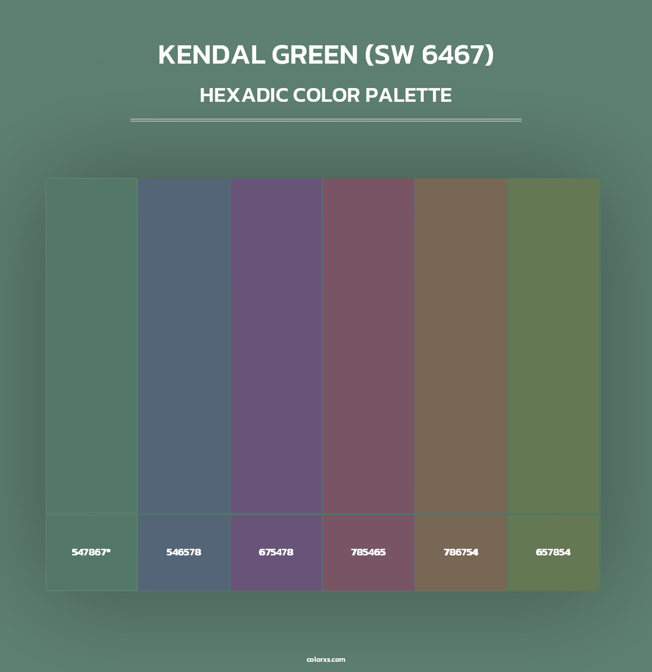 Kendal Green (SW 6467) - Hexadic Color Palette