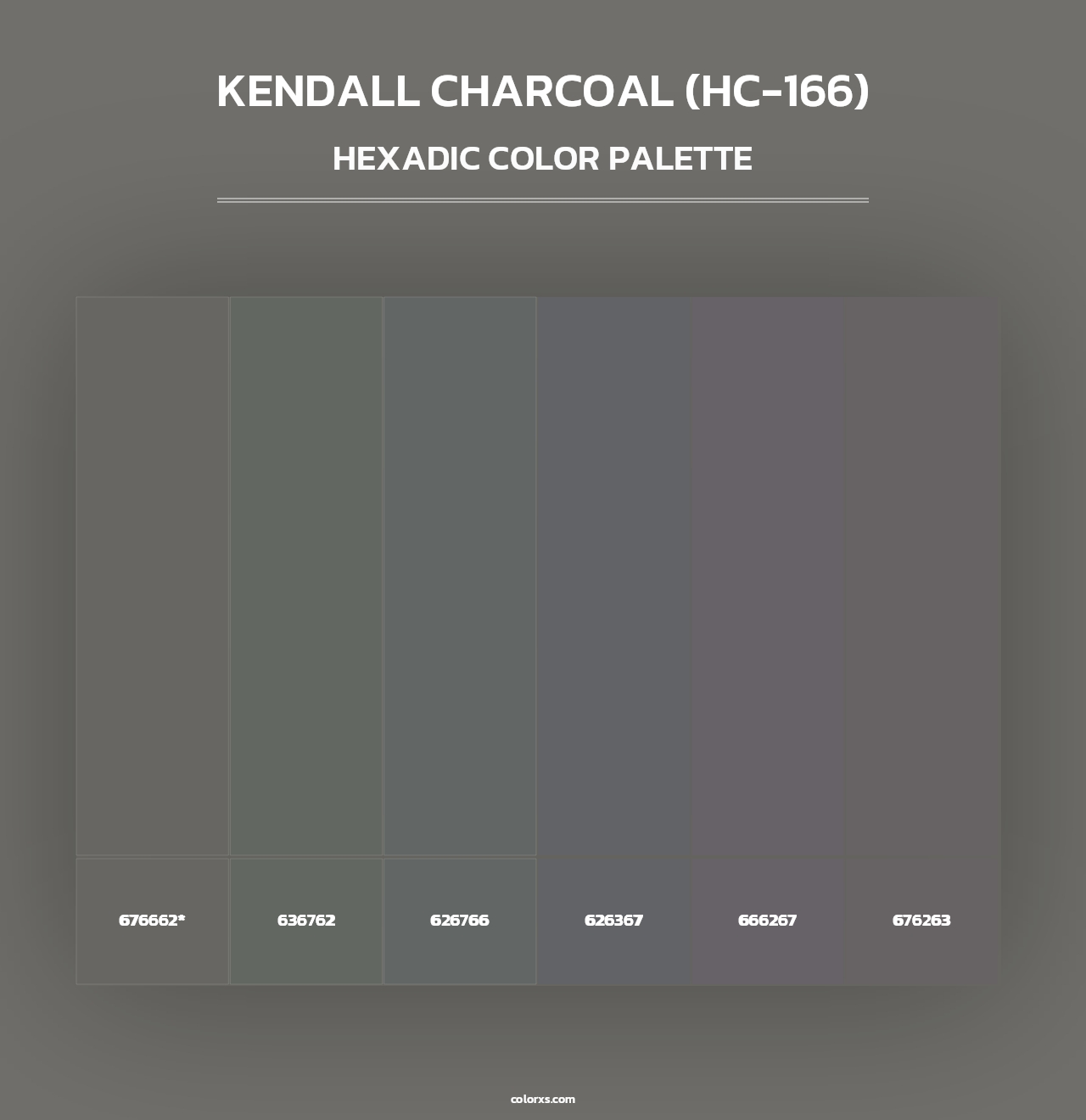 Kendall Charcoal (HC-166) - Hexadic Color Palette