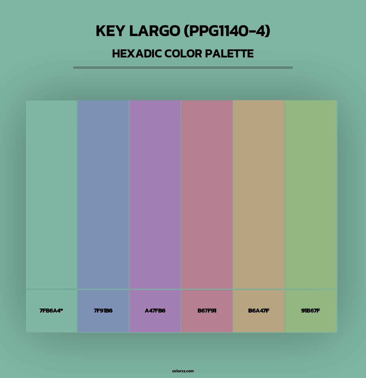 Key Largo (PPG1140-4) - Hexadic Color Palette
