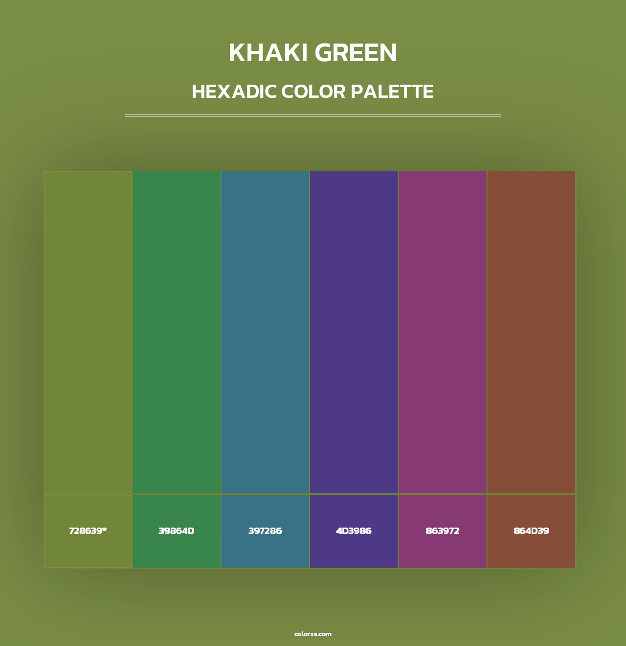 Khaki Green - Hexadic Color Palette