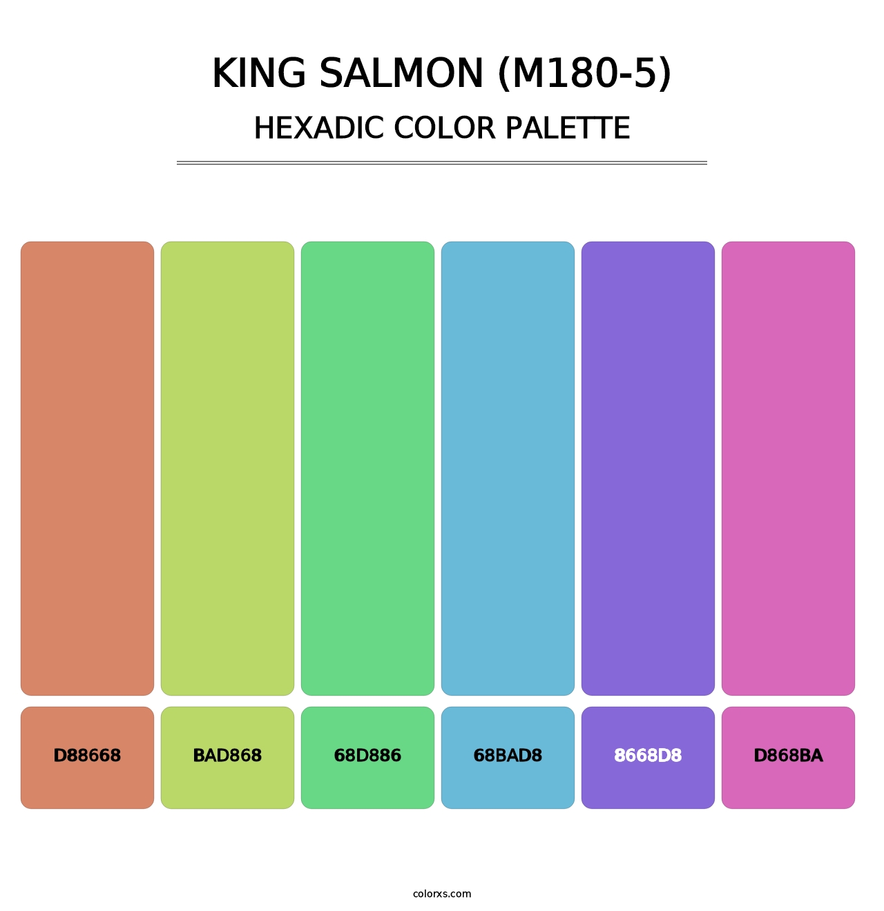 King Salmon (M180-5) - Hexadic Color Palette