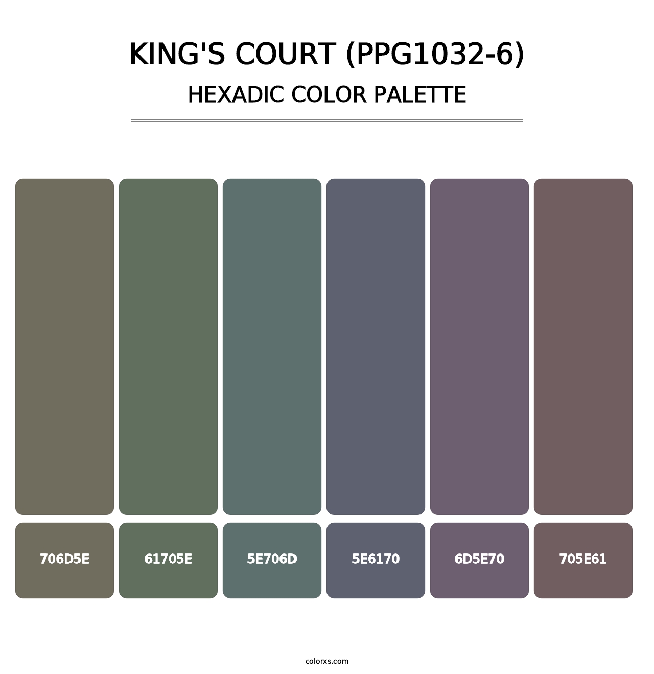 King's Court (PPG1032-6) - Hexadic Color Palette