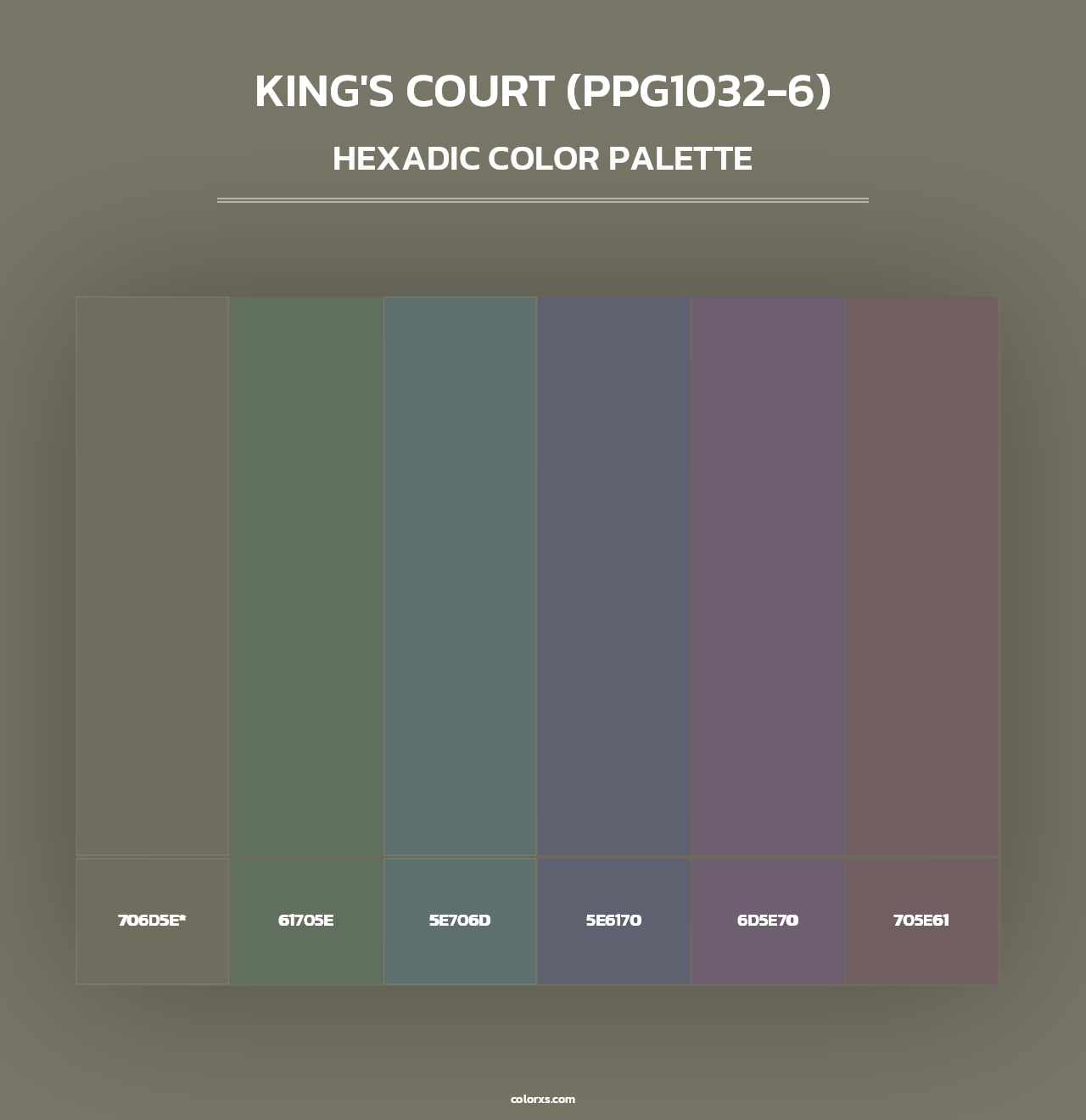 King's Court (PPG1032-6) - Hexadic Color Palette