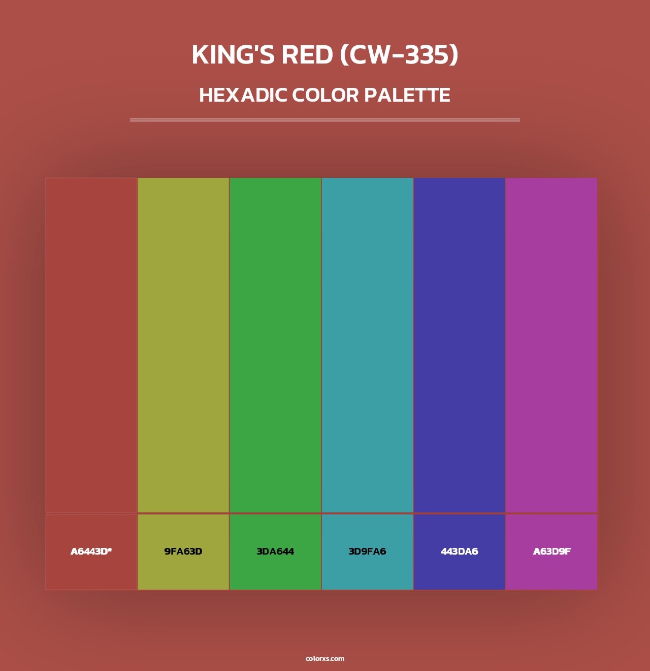 King's Red (CW-335) - Hexadic Color Palette