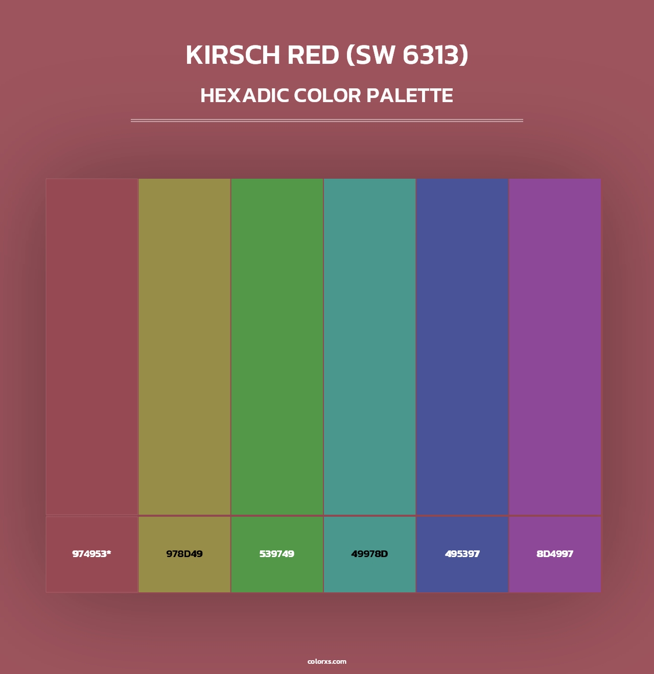 Kirsch Red (SW 6313) - Hexadic Color Palette
