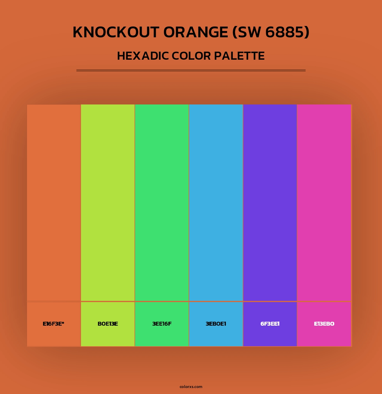 Knockout Orange (SW 6885) - Hexadic Color Palette