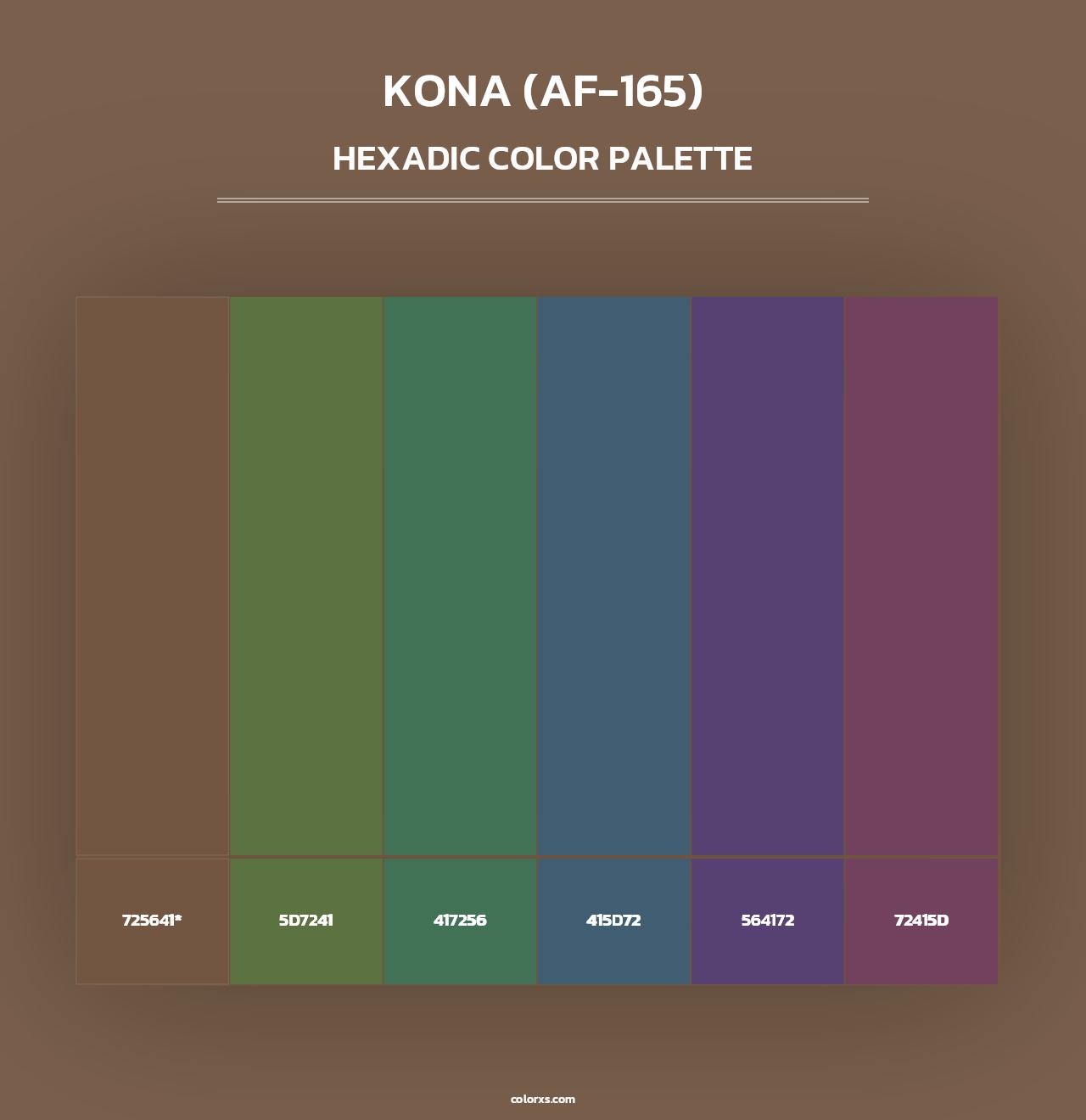 Kona (AF-165) - Hexadic Color Palette