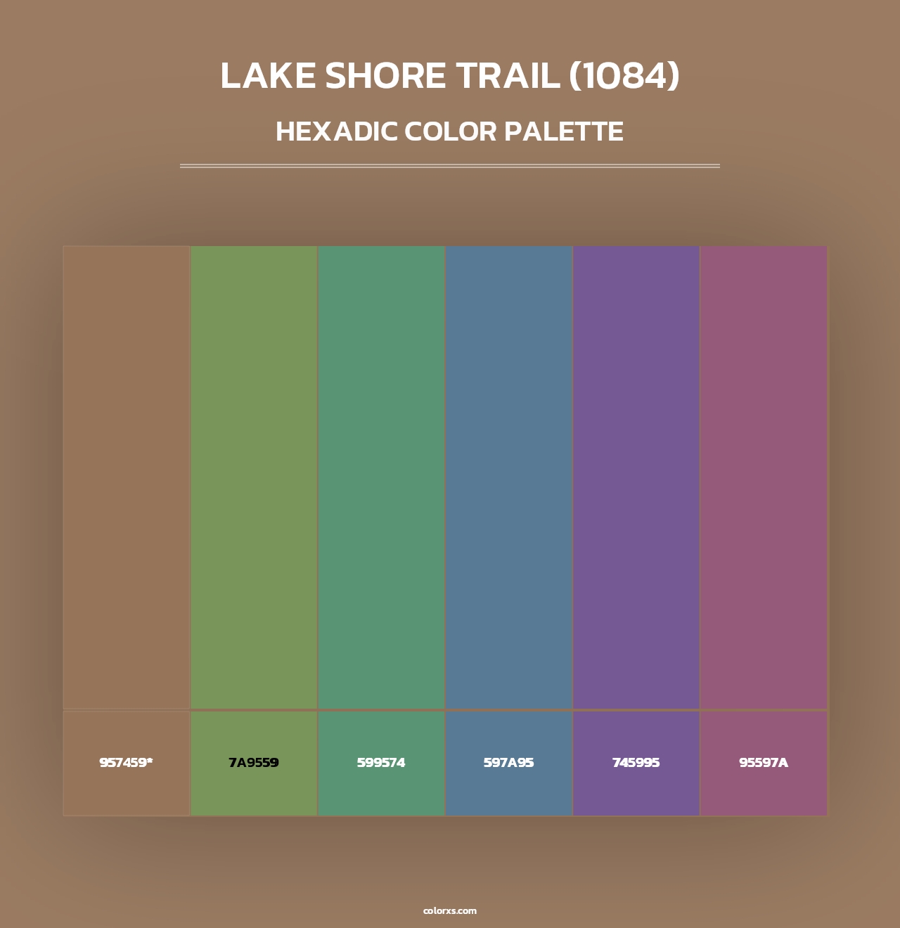 Lake Shore Trail (1084) - Hexadic Color Palette