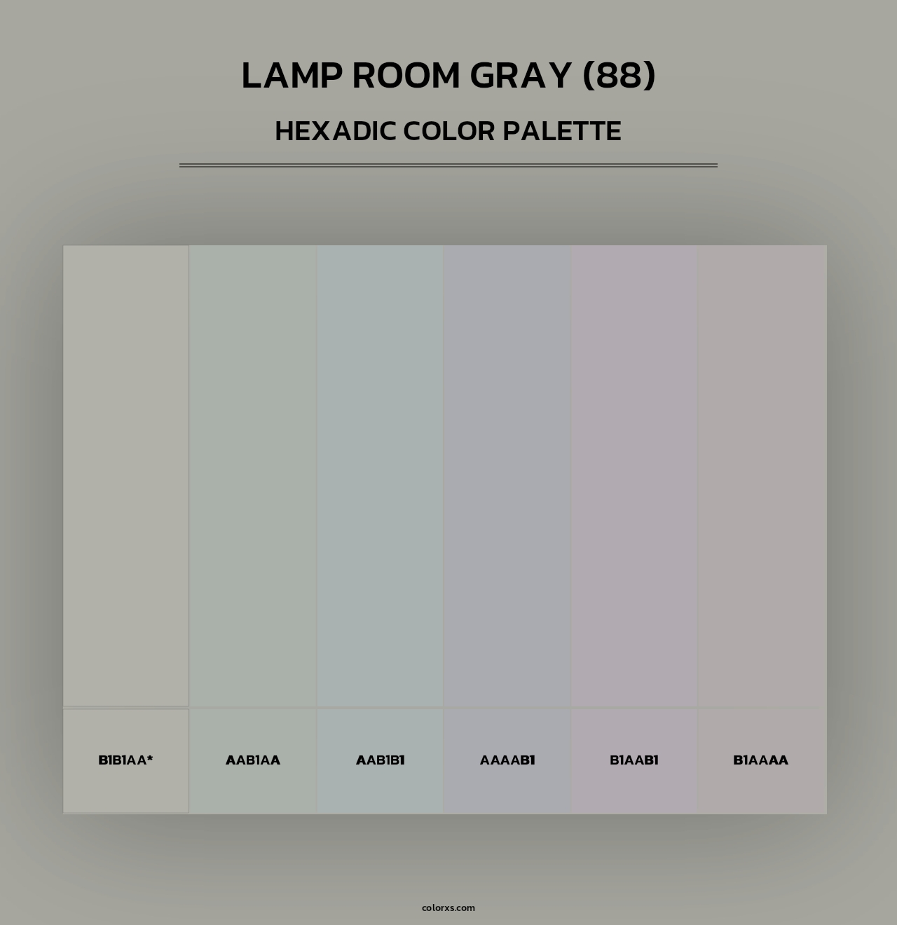 Lamp Room Gray (88) - Hexadic Color Palette