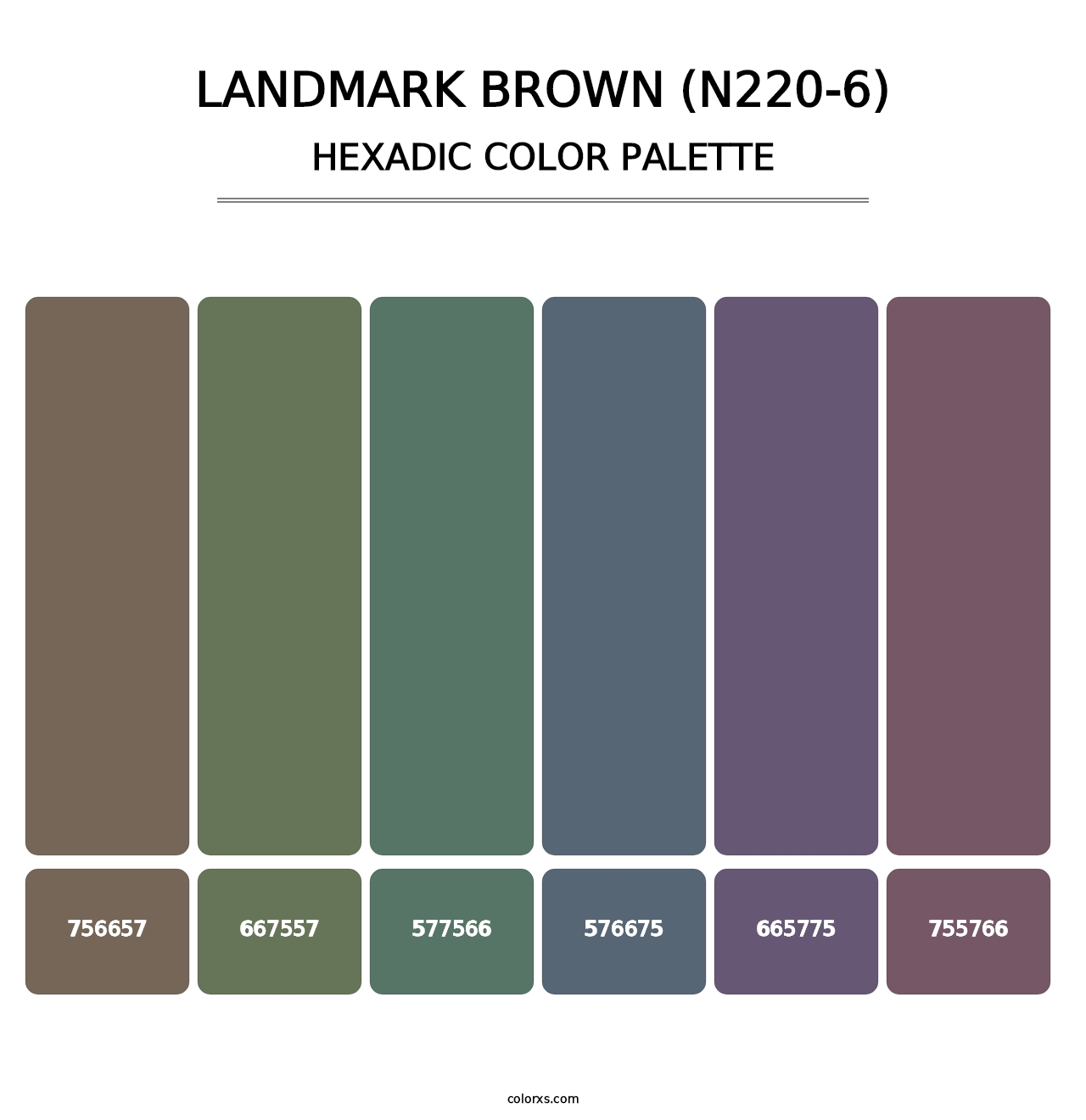 Landmark Brown (N220-6) - Hexadic Color Palette