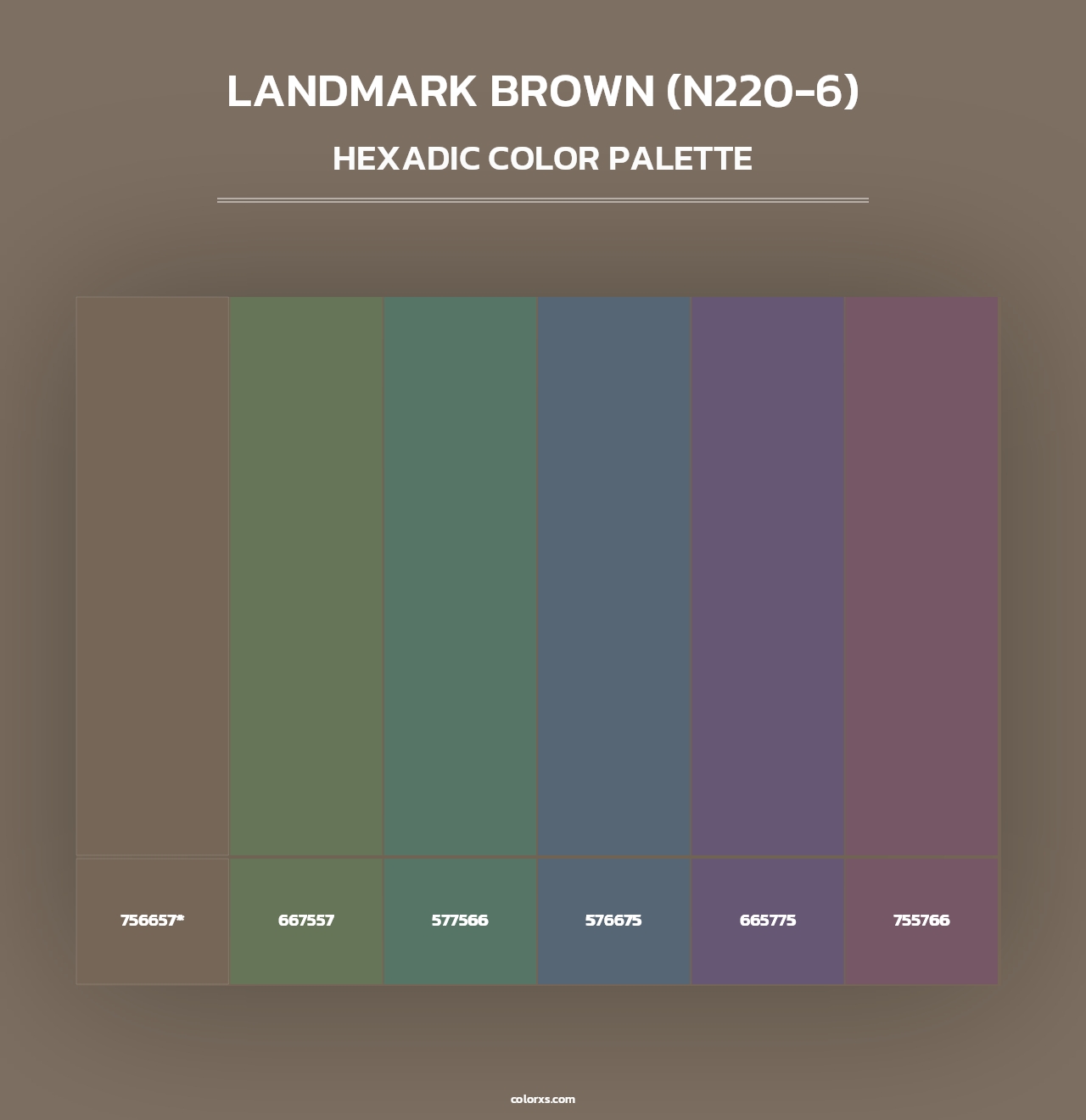 Landmark Brown (N220-6) - Hexadic Color Palette