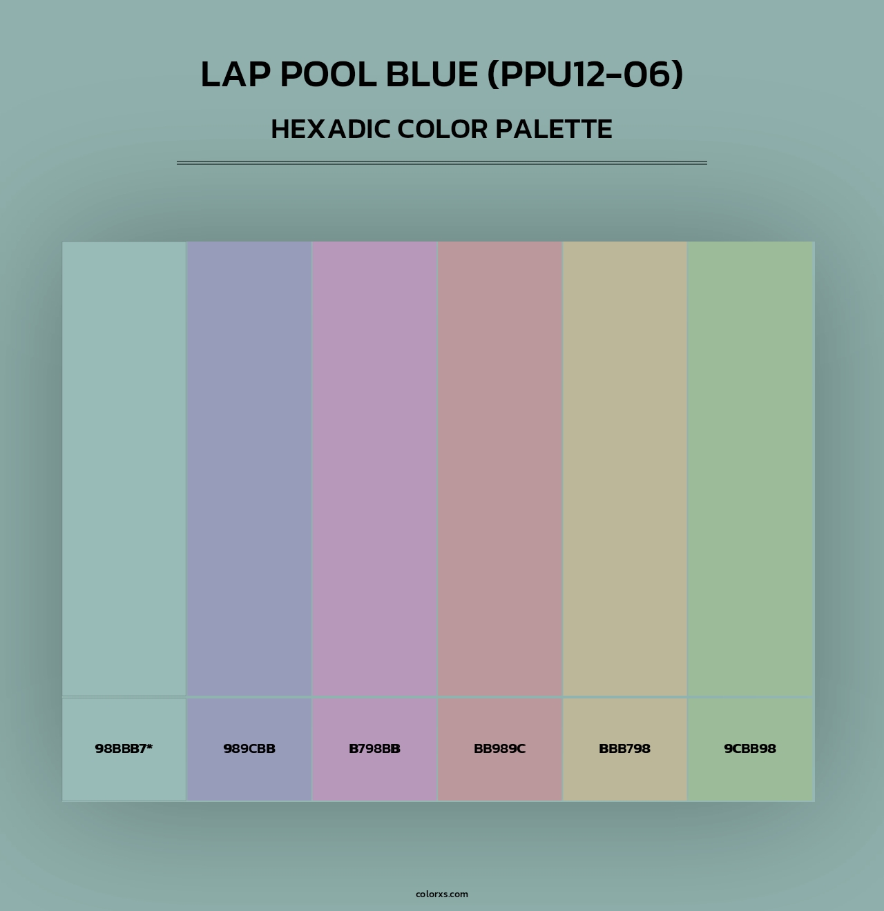 Lap Pool Blue (PPU12-06) - Hexadic Color Palette