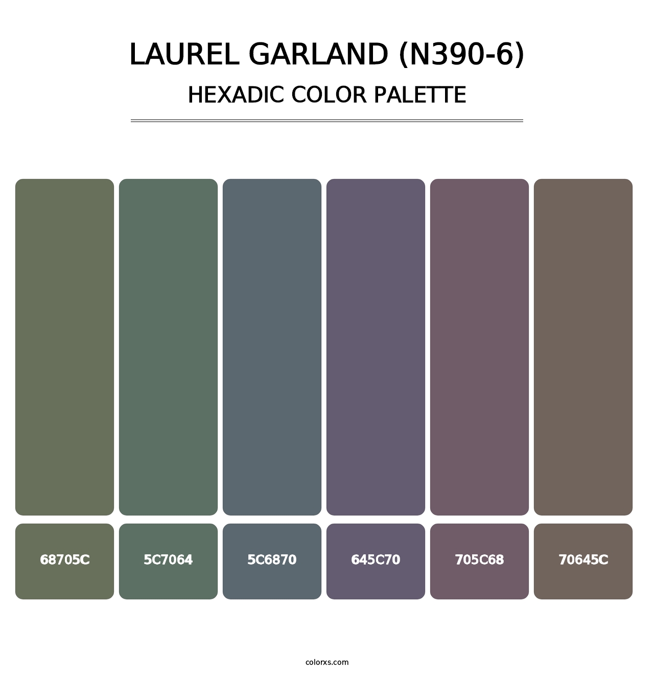 Laurel Garland (N390-6) - Hexadic Color Palette
