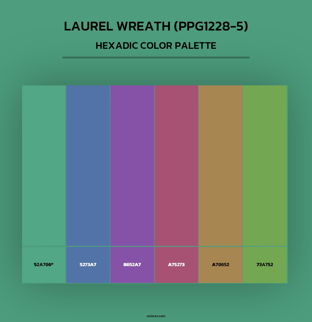 Laurel Wreath (PPG1228-5) - Hexadic Color Palette