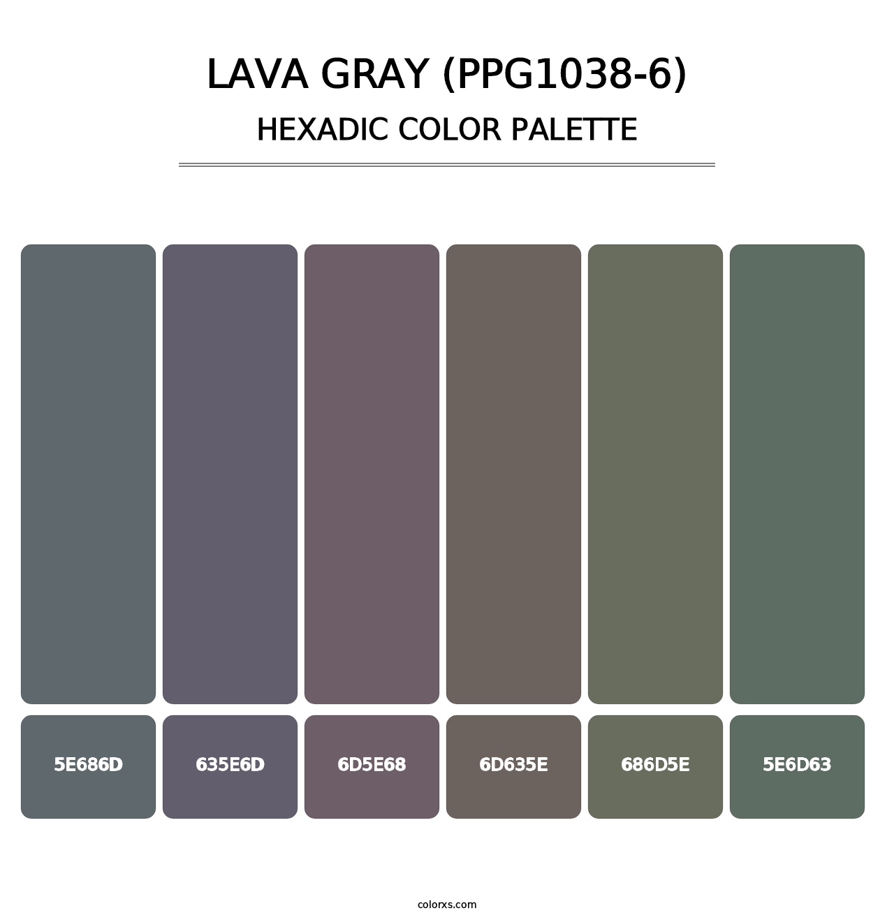 Lava Gray (PPG1038-6) - Hexadic Color Palette