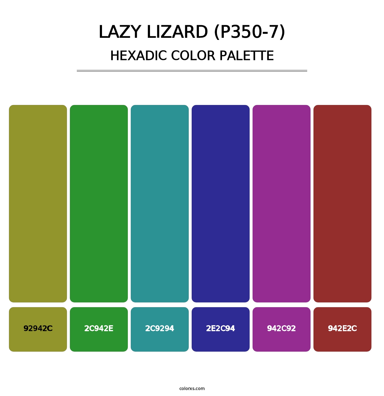 Lazy Lizard (P350-7) - Hexadic Color Palette