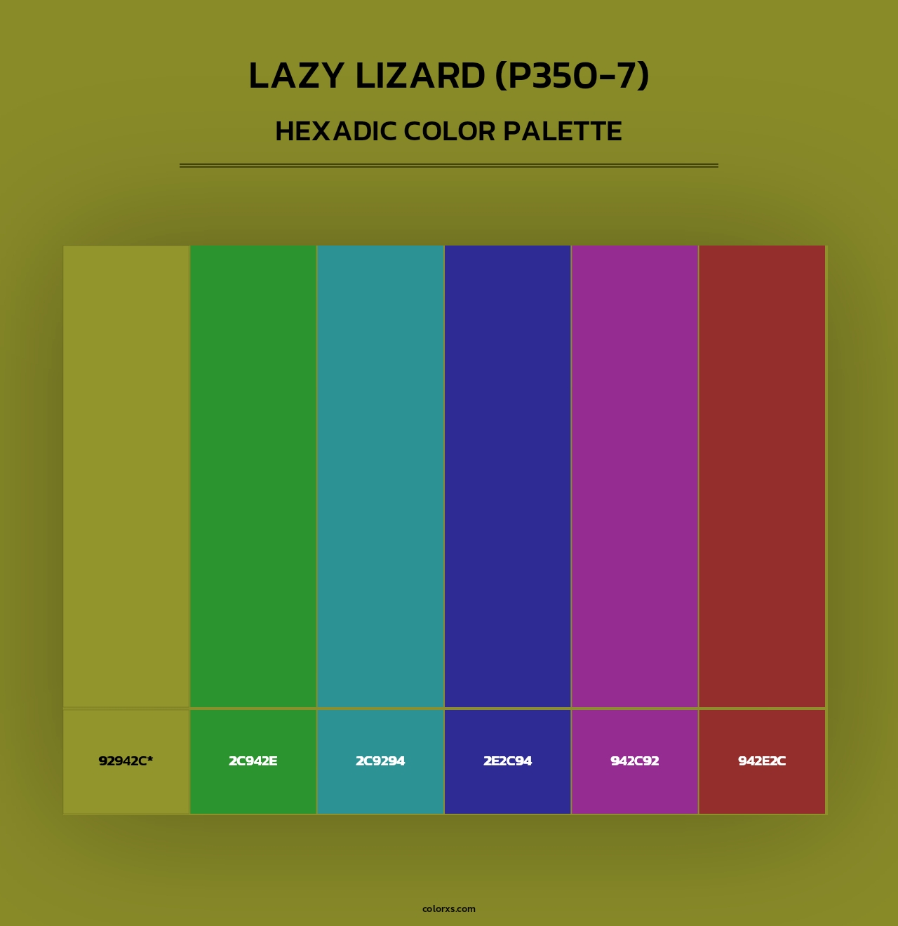 Lazy Lizard (P350-7) - Hexadic Color Palette
