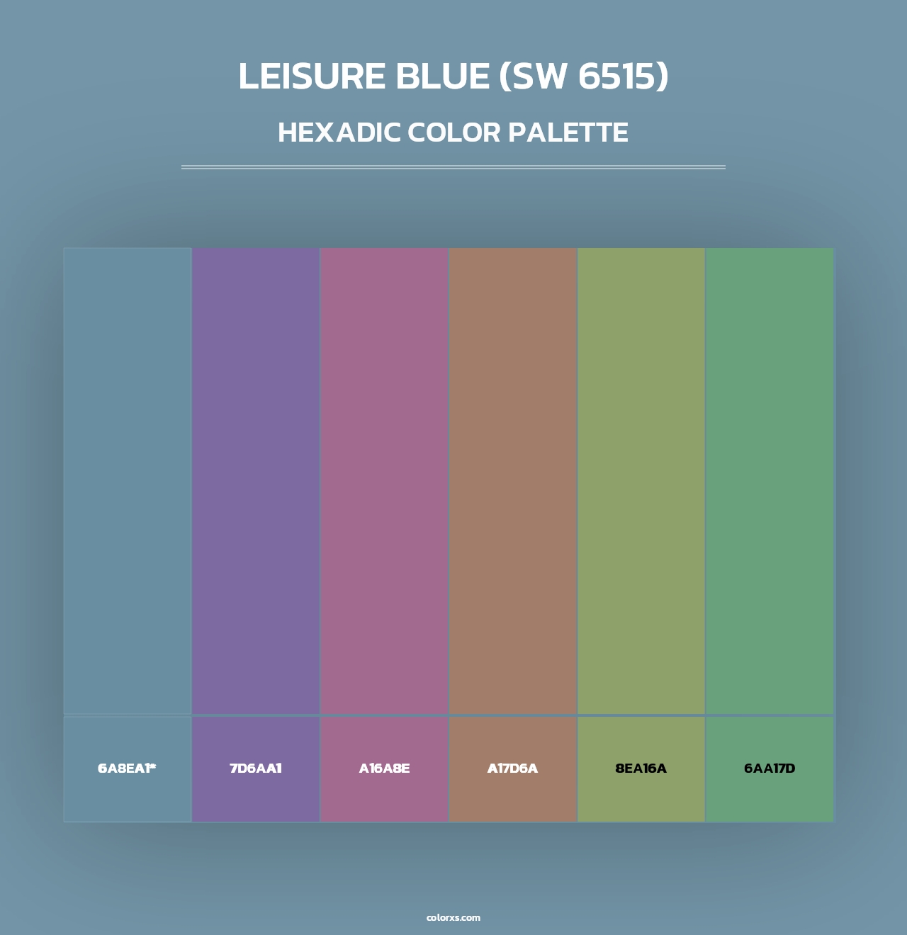 Leisure Blue (SW 6515) - Hexadic Color Palette