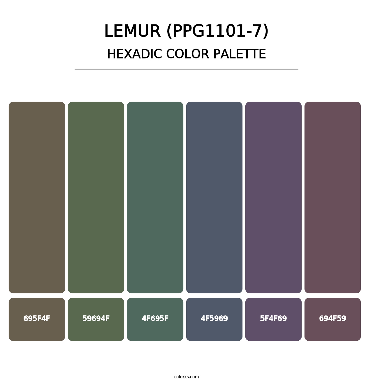 Lemur (PPG1101-7) - Hexadic Color Palette