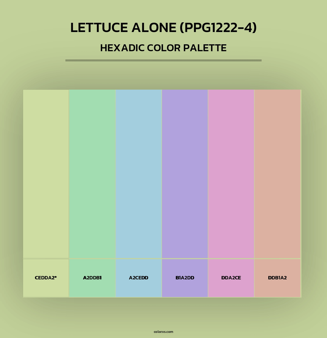 Lettuce Alone (PPG1222-4) - Hexadic Color Palette