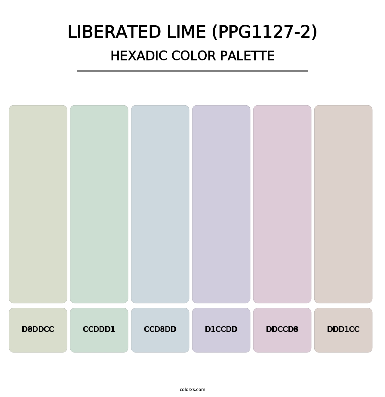 Liberated Lime (PPG1127-2) - Hexadic Color Palette