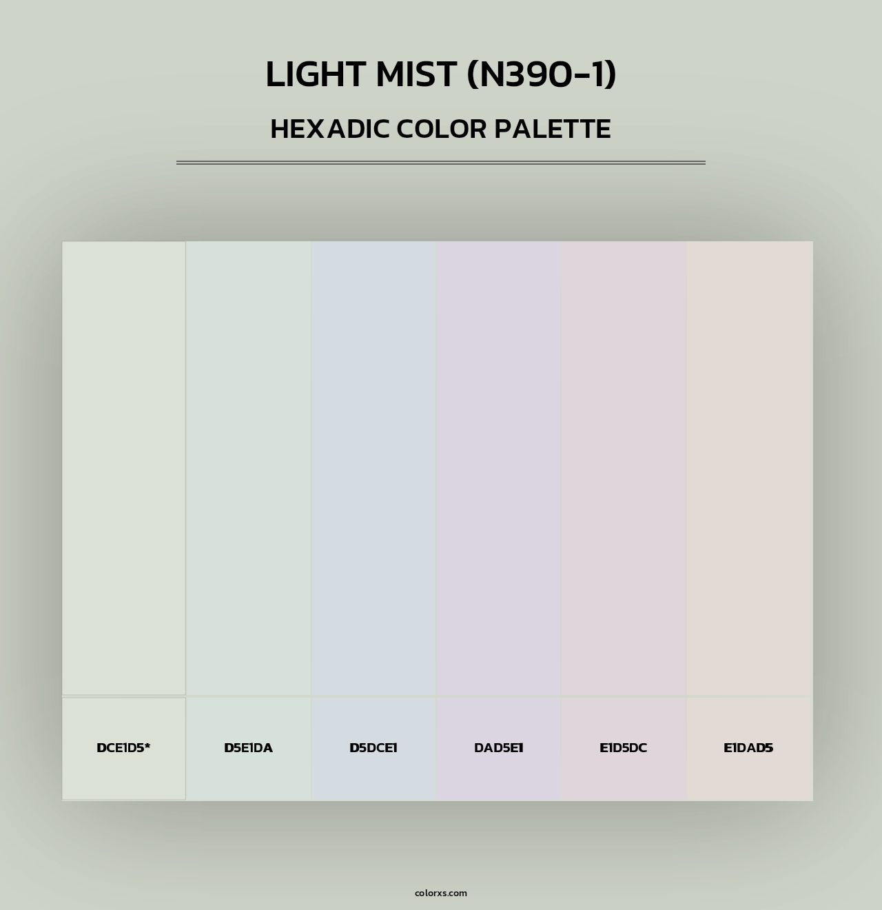 Light Mist (N390-1) - Hexadic Color Palette