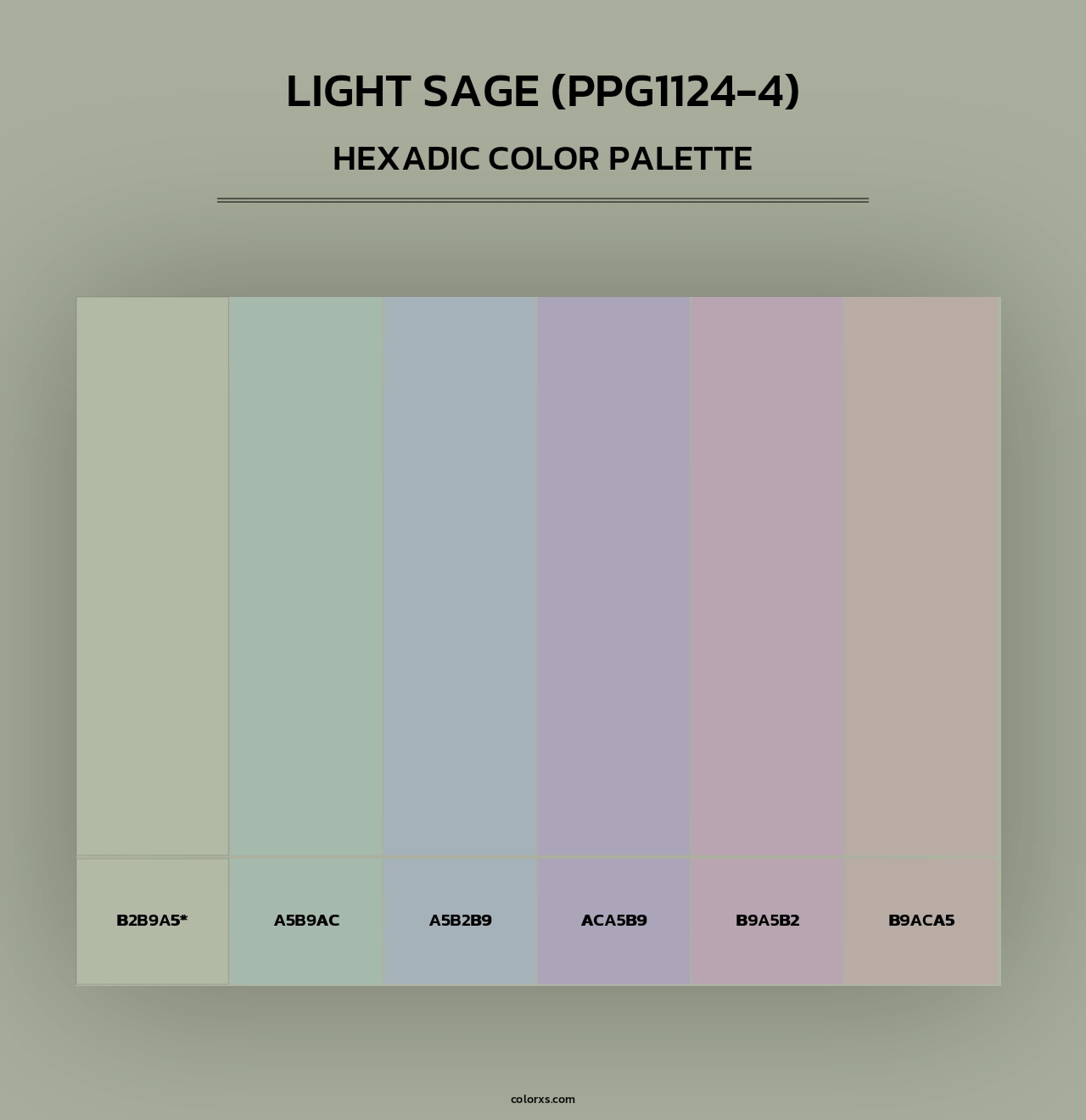 Light Sage (PPG1124-4) - Hexadic Color Palette