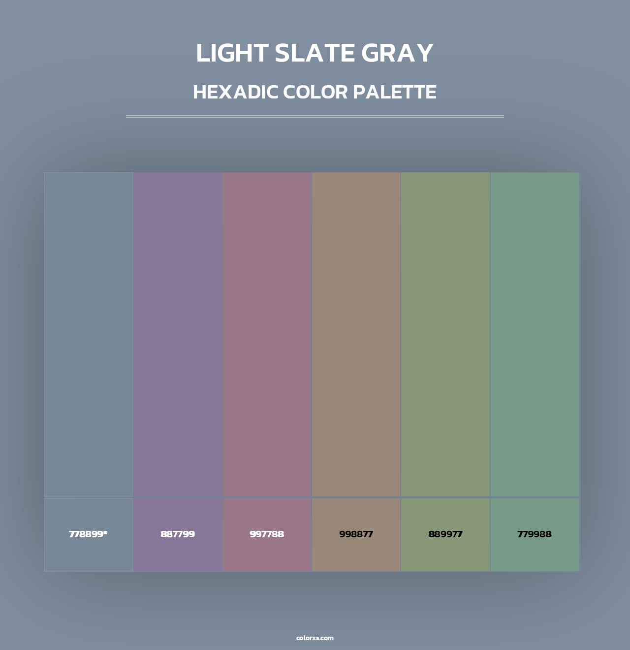Light Slate Gray - Hexadic Color Palette