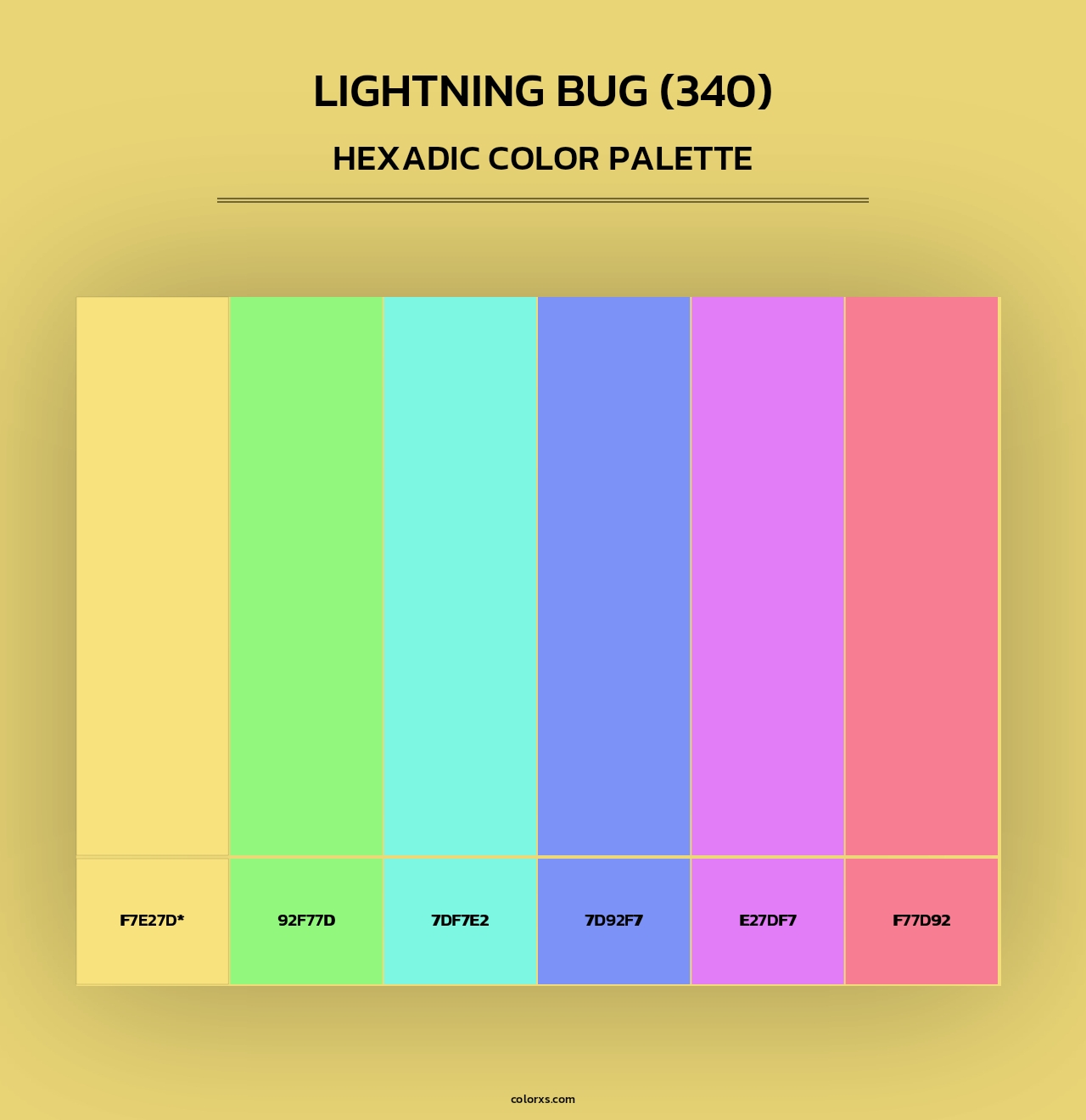 Lightning Bug (340) - Hexadic Color Palette