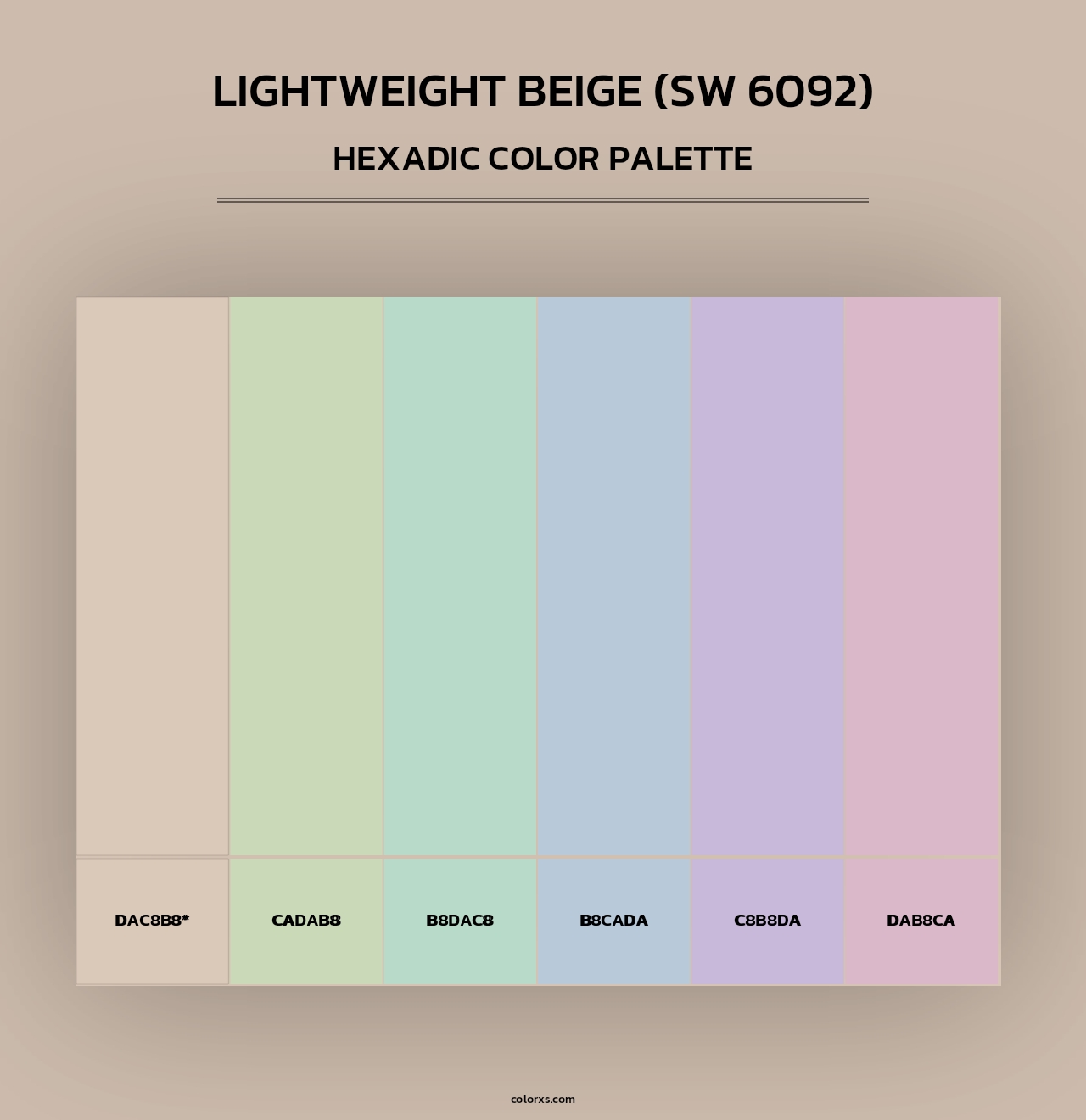 Lightweight Beige (SW 6092) - Hexadic Color Palette